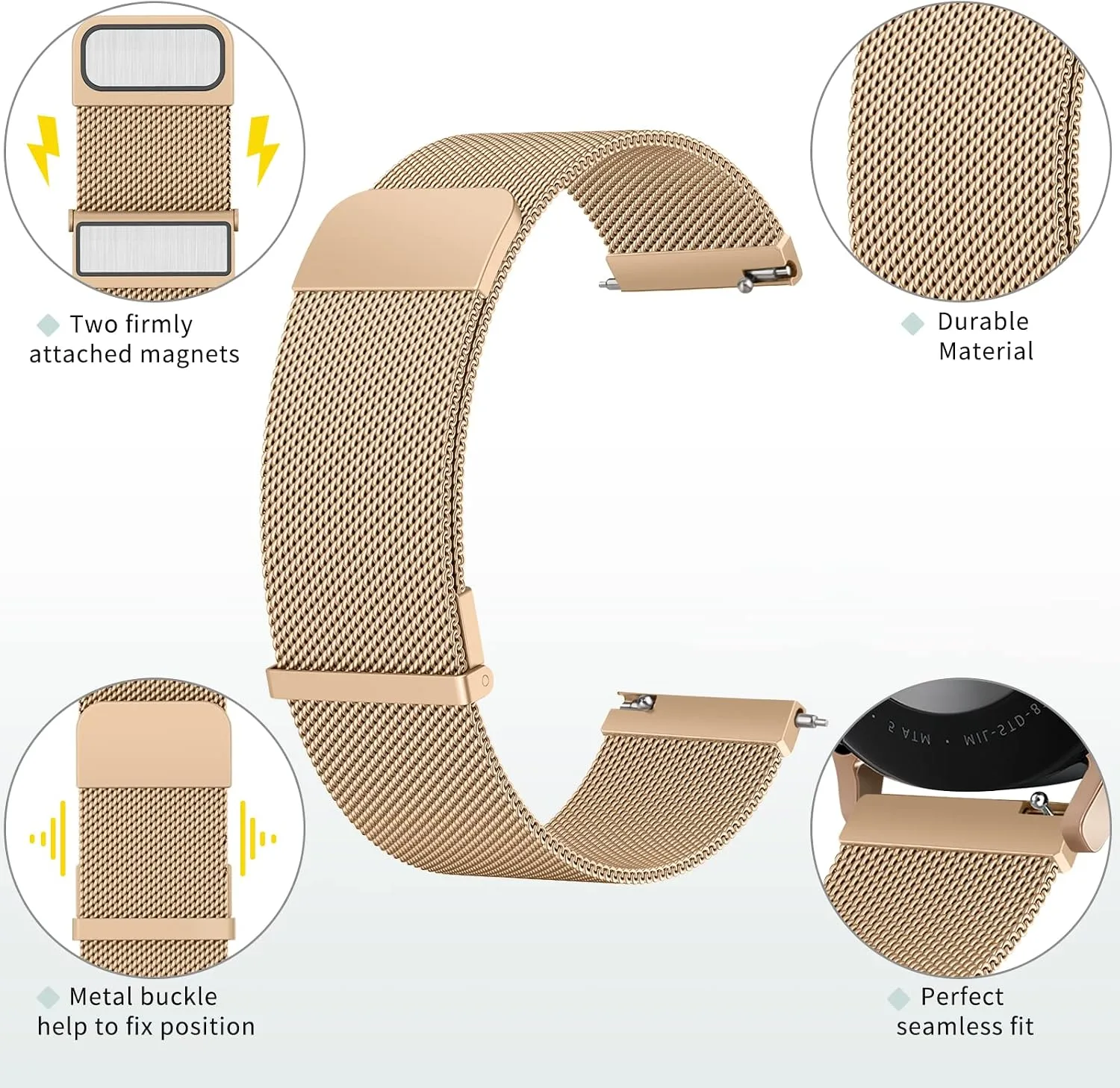 Metal Bands Compatible with IDW13,IDW16,IDW19 Smartwatch Bands, 22mm Stainless Steel Metal Replacement Strap for Fitpolo IDW13/Woneligo W13 Smartwatch Bands,ENOMIR/TOOBUR/MILOUZ/Gydom/Faweio/Veryfit IDW19 Smartwatch Bands