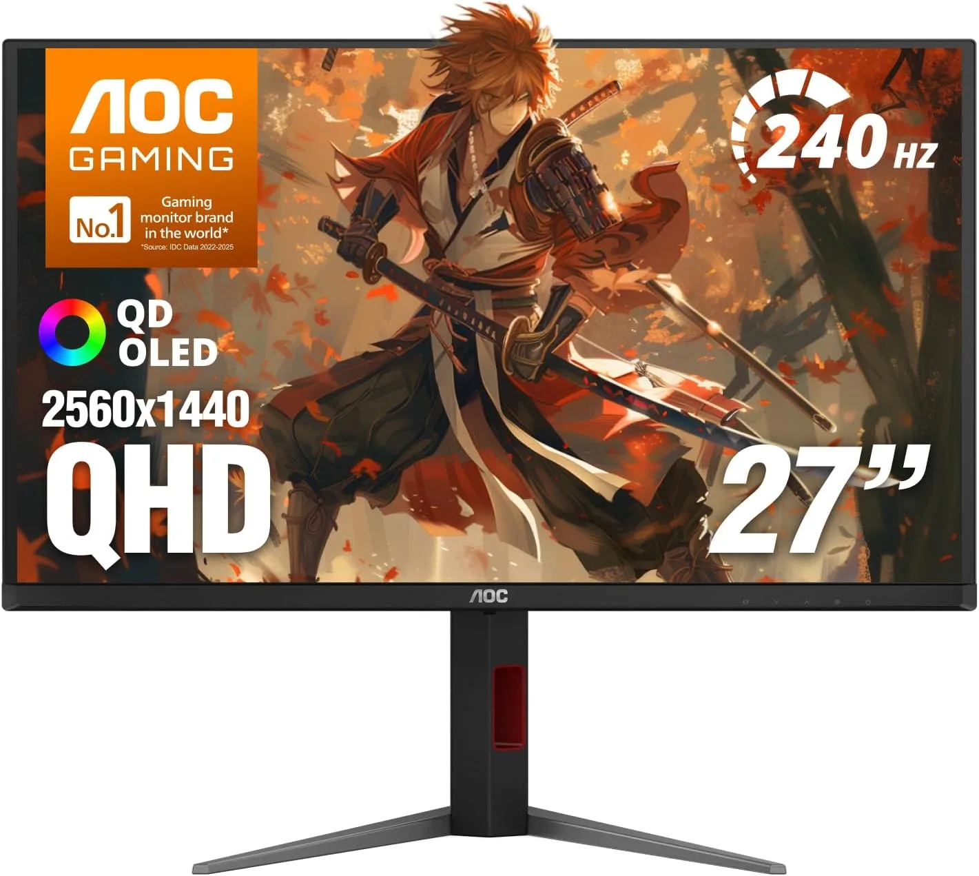 AOC 27" Gaming Monitor QHD 240Hz QD OLED NVIDIA G-SYNC Compatible Q27GAZDV
