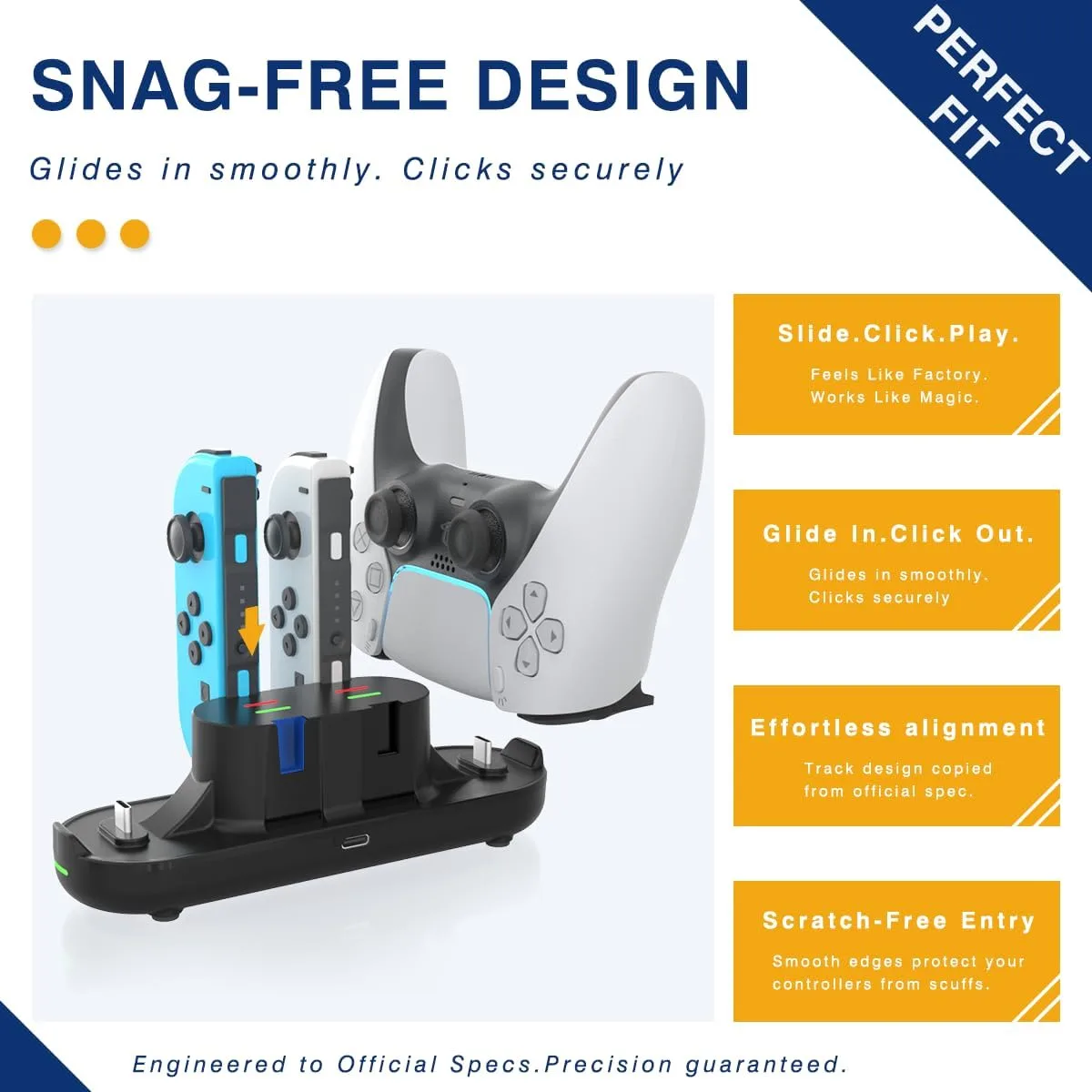 Switch Controller Charger for Nintendo Switch JoyCon/Pro /PS5 Controller