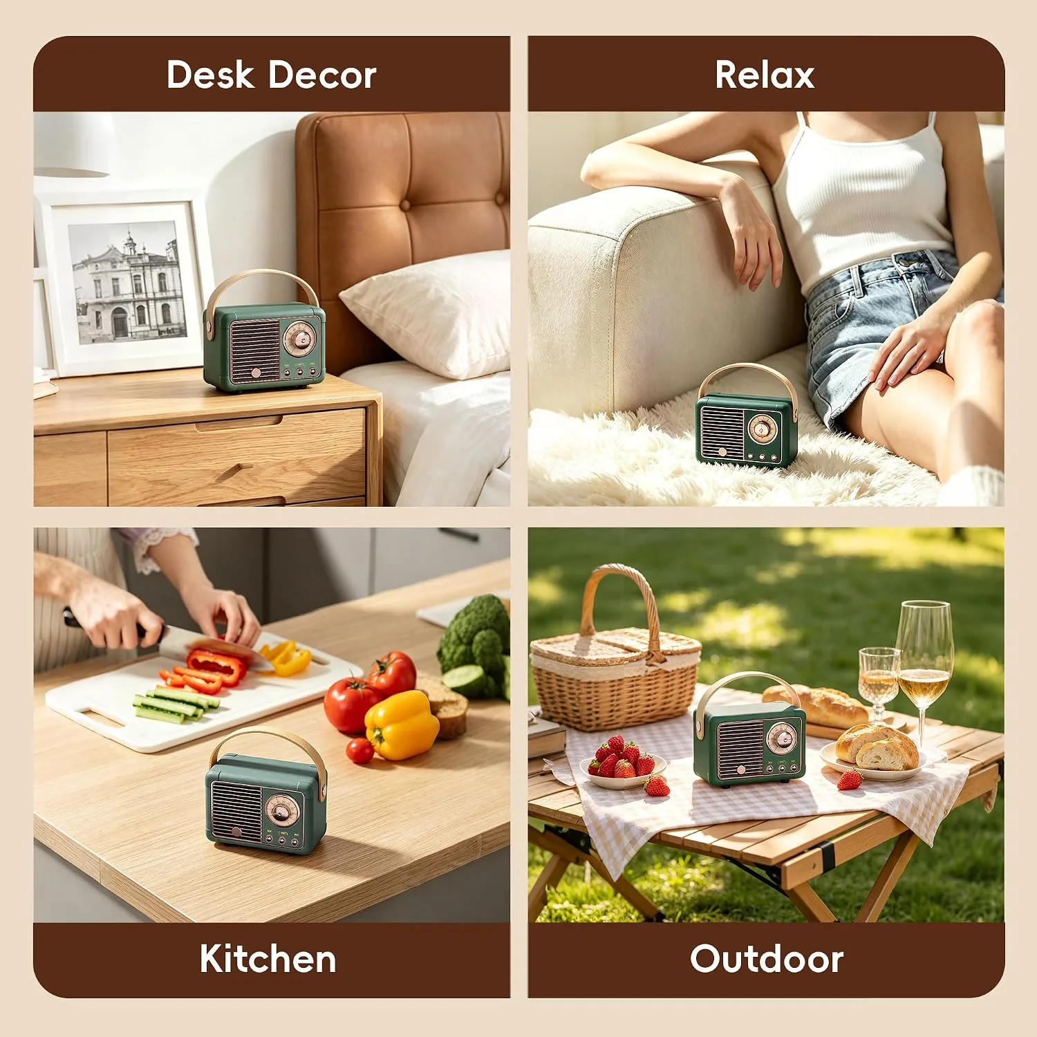 Baolira Retro Bluetooth Speaker, Office Decor for Women, Gifts for Teens