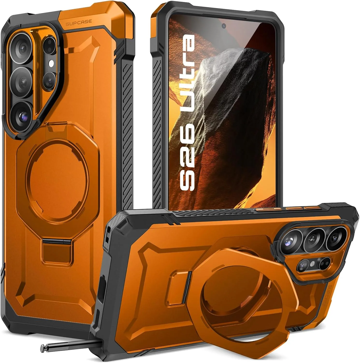 SUPCASE for Samsung Galaxy S26 Ultra Case with Built-in Stand, Coral