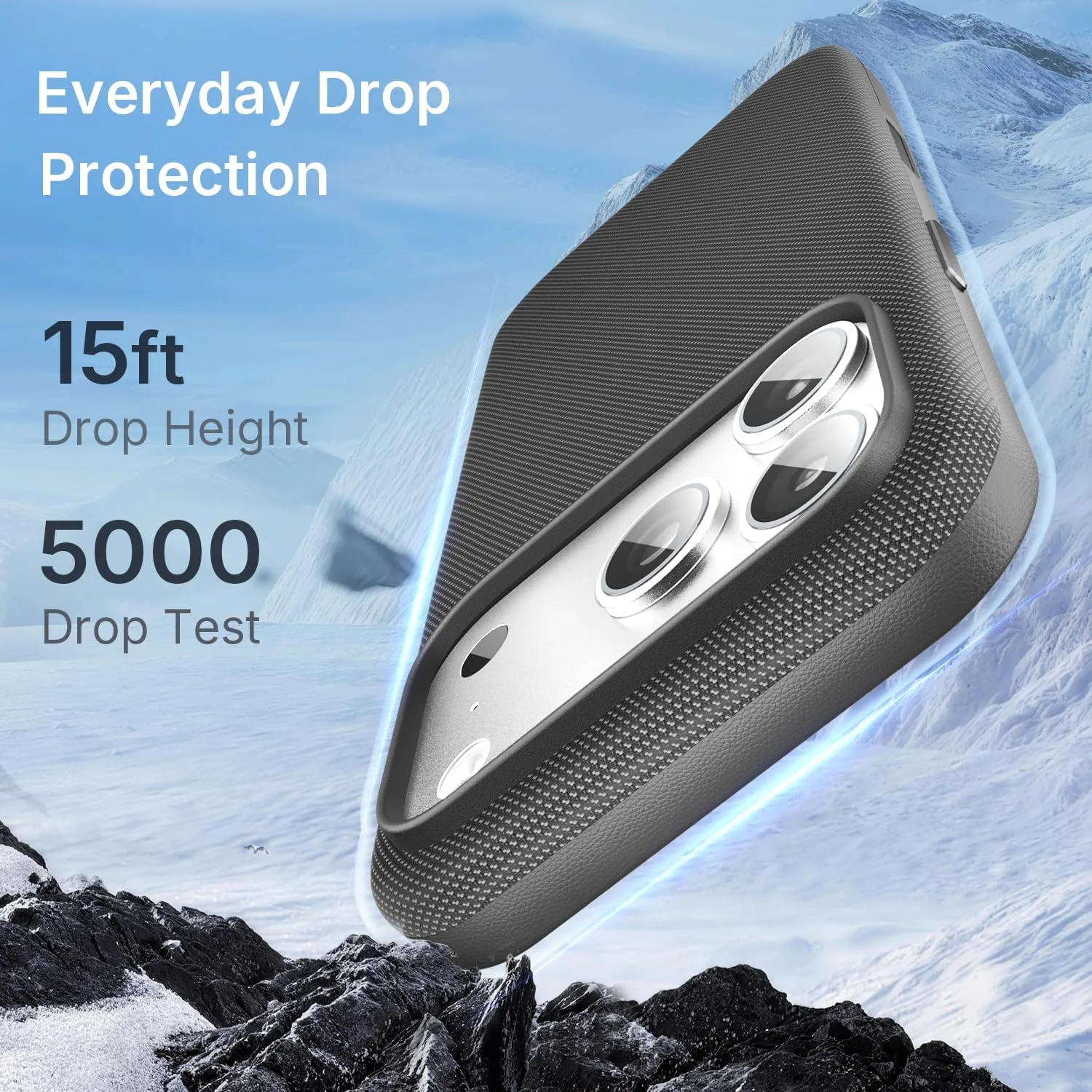 Mkeke for iPhone 17 Pro Max Case Techwoven Black, [Compatible with MagSafe] [Camera Control Cover] [Premium Tech Woven Fabric] [Drop Protection] Shockproof Skin-Friendly