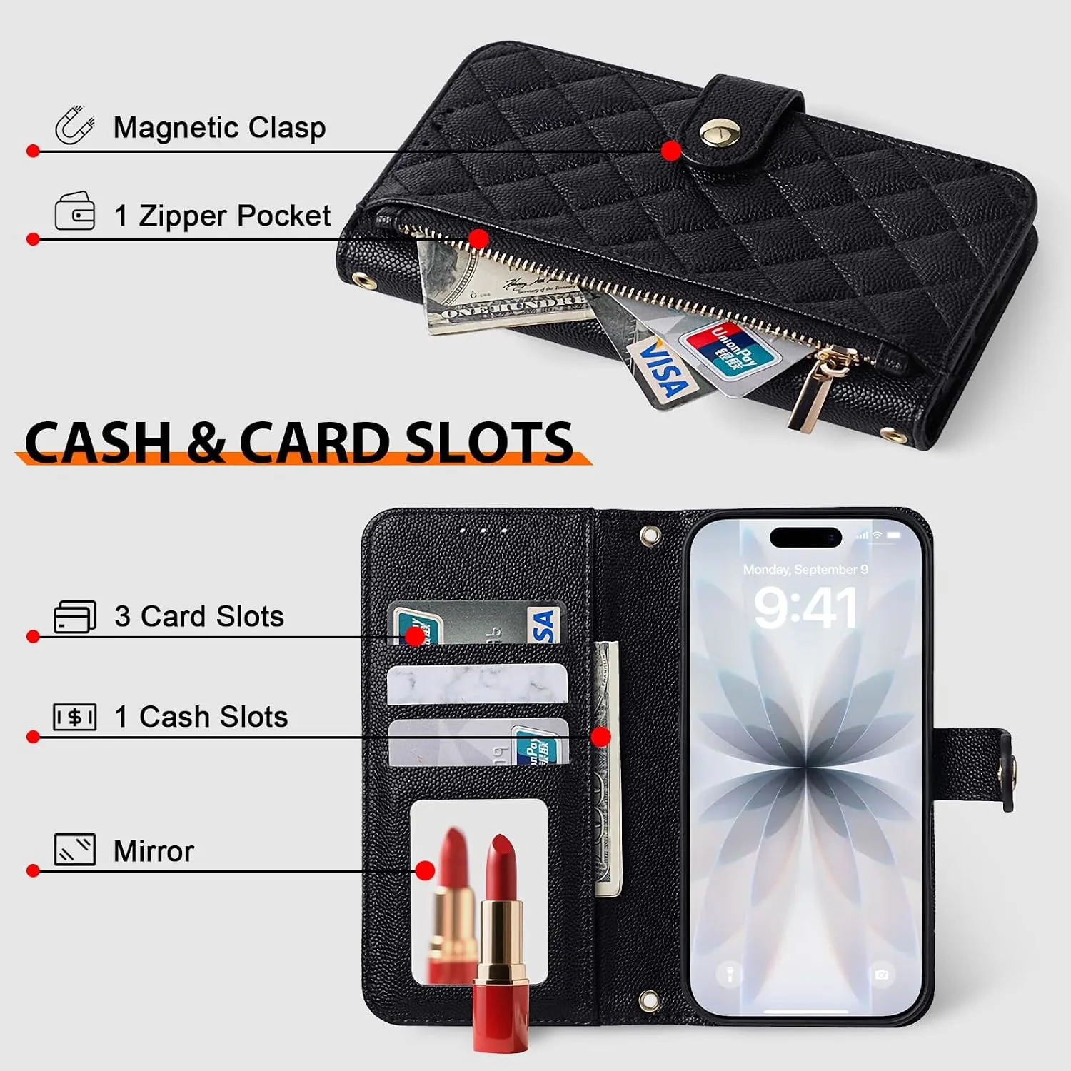 Wallet Phone Case Crafted for iPhone 17 Black