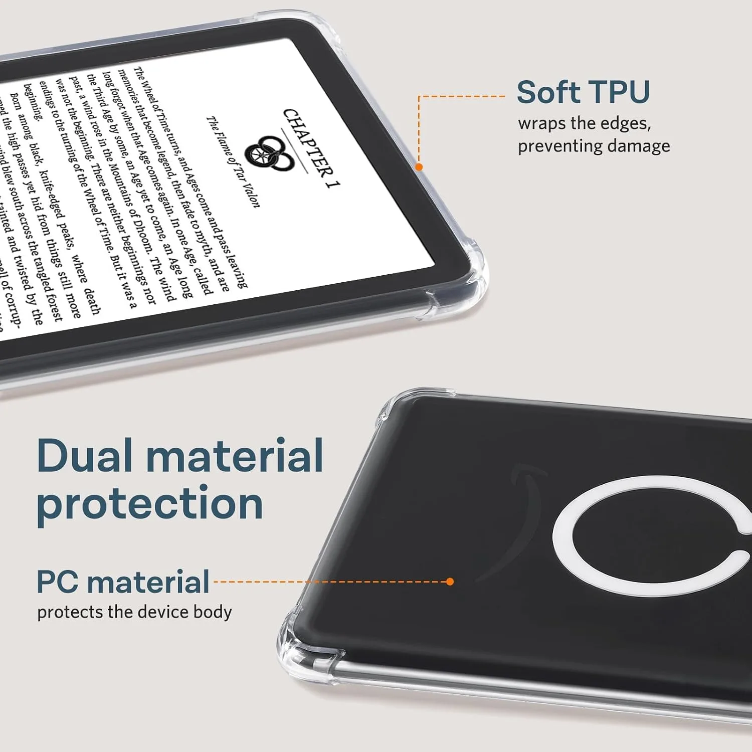 CoBak Magnetic Ring Clear Case for 6" Kindle Basic 12th Generation 2026
