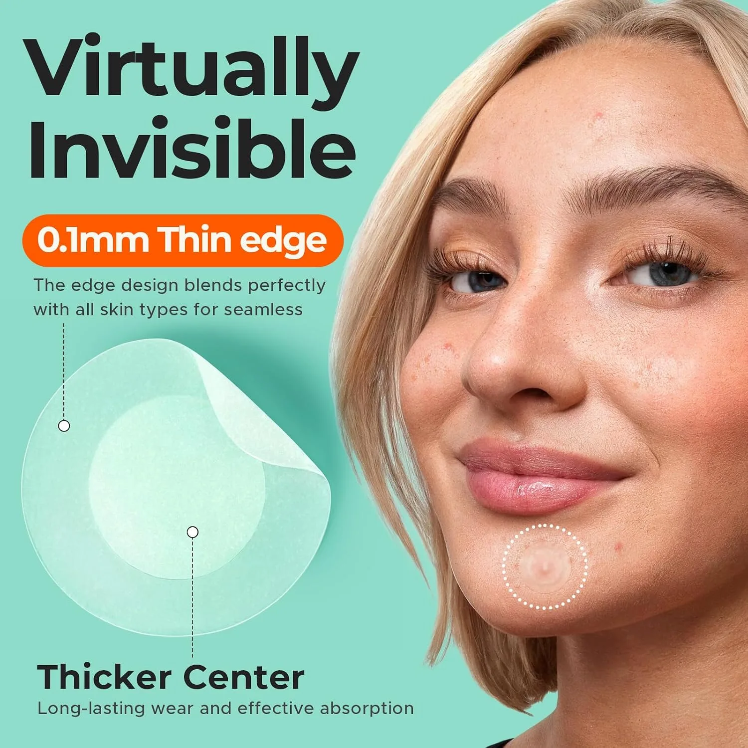 TKTK Ultra-Thin Invisible Pimple Patches for Teens & Makeup 168 Pcs