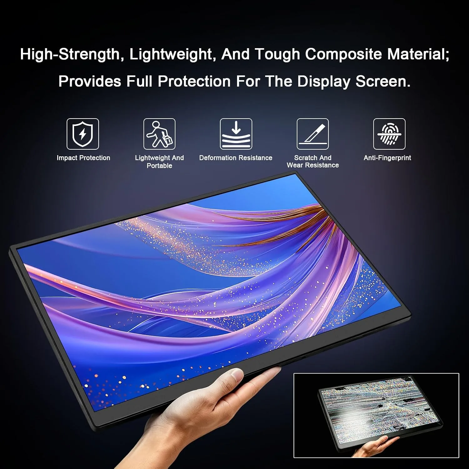 18.5" Portable Monitor, 1080P FHD 120Hz IPS HDR External Screen for Laptop