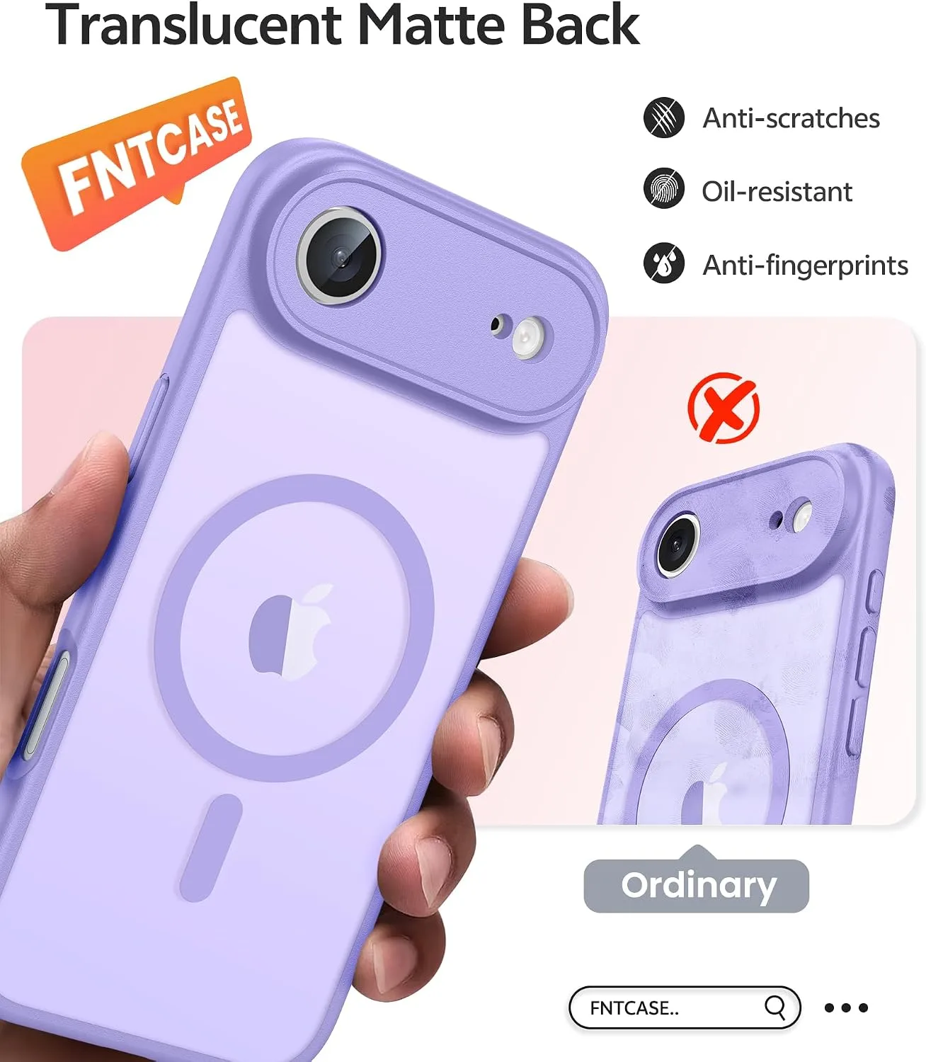 FNTCASE for iPhone Air Case, Fit for Magsafe, Light Purple