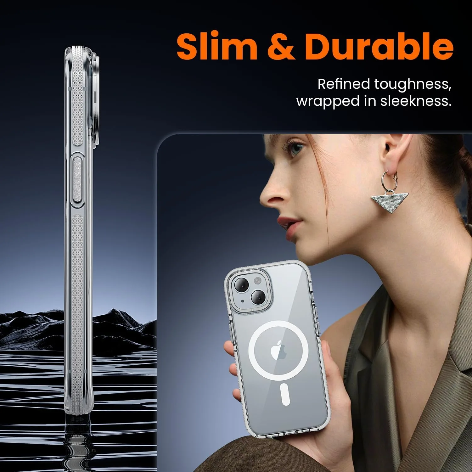 toushion 3 in 1 for iPhone 15 Plus Case Clear Bumper