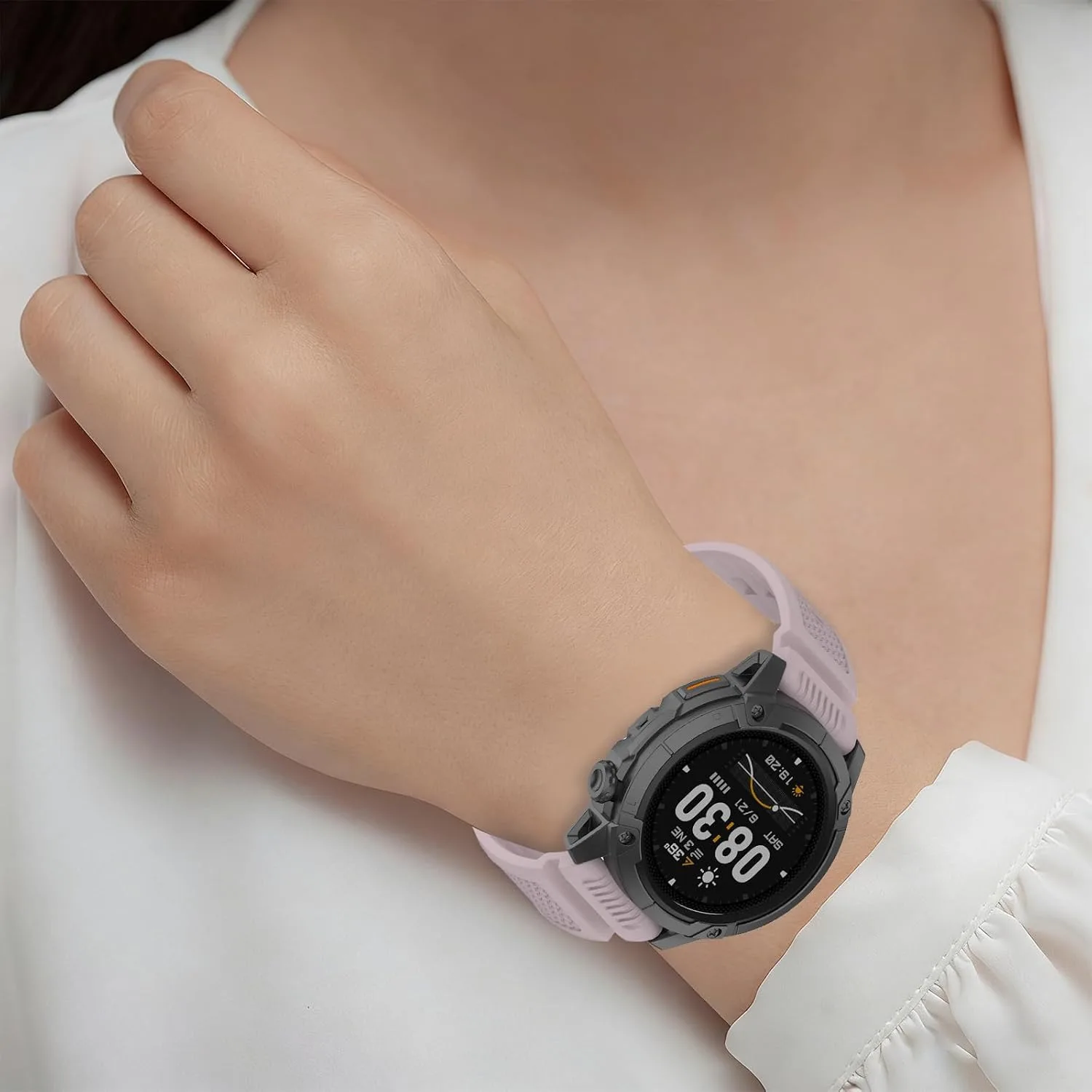 Silicone Strap Compatible with COROS Apex 4 46mm/Nomad, 24mm Band for Garmin Venu X1, Ticwatch Atlas/Pro 5/Pro 5 Enduro, iTOUCH AIR3 Breathable Replacement Bands for Women Men