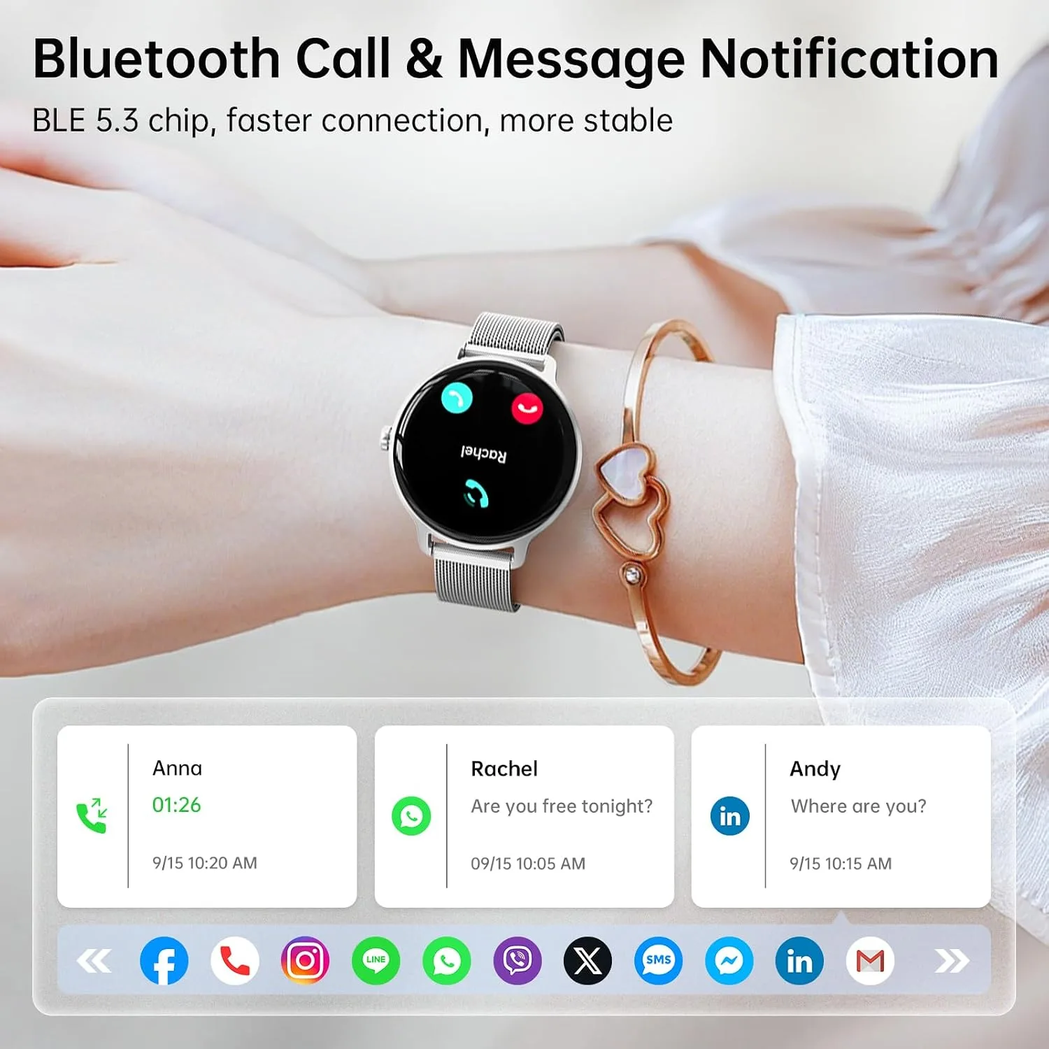 Smart Watch for Women, 1.27" HD AMOLED Smartwatch with Answer/Call for iPhone/Android/Samsung, Fitness Tracker with 120+ Sport Modes, Heart Rate/Sleep/Health Monitor, IP68 Waterproof