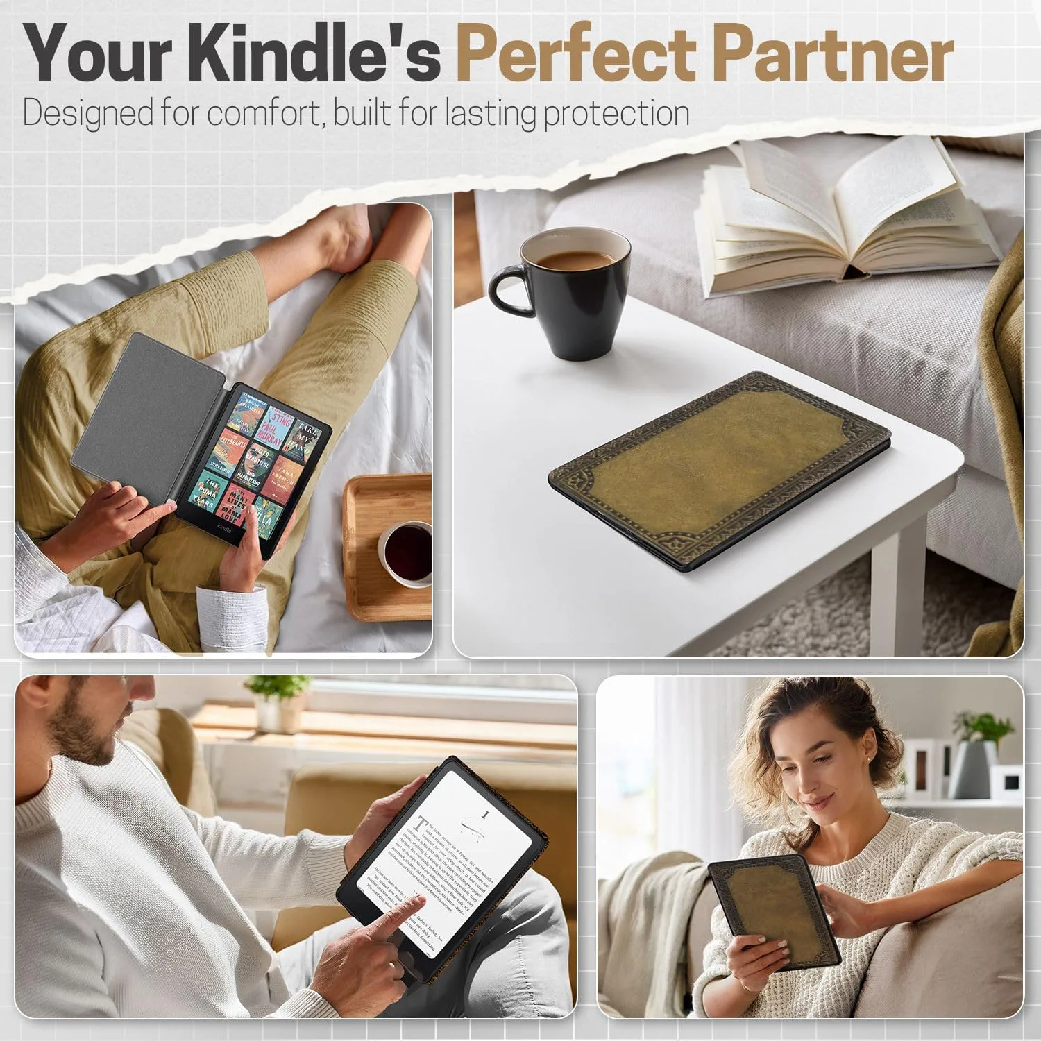 TNP Kindle Paperwhite 12th Gen Case, Colorsoft 7-Inch Cover, Vintage Brown