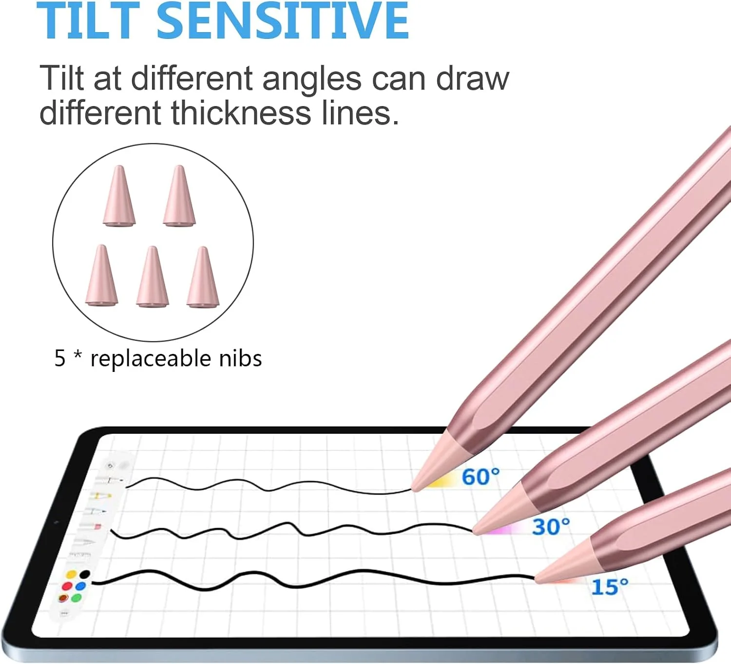 COO Stylus Pen for iPad Pro Air Mini 2018-2024, Palm Rejection Fast Charge