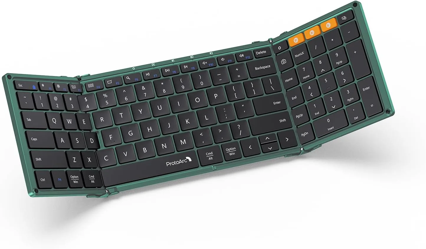 ProtoArc XK01 Full-Size Foldable Bluetooth Keyboard for Travel, Green