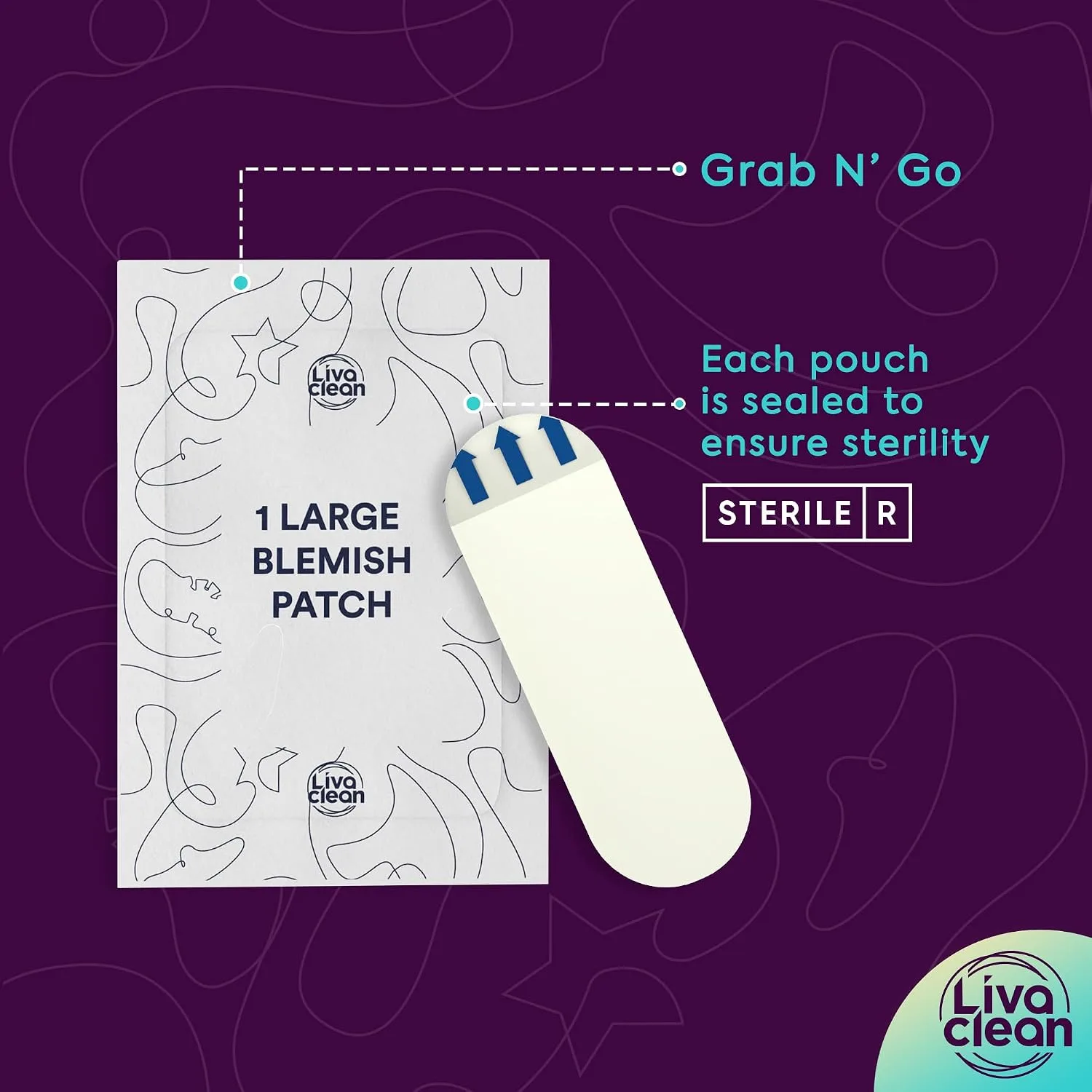 LivaClean LC 𝟏𝟎𝟎 𝐂𝐓, 𝟐 𝐏𝐚𝐜𝐤 Large Hydrocolloid Acne Patches - for Pore Spots Nose Face Cystic Pimple Zit Patch - Big Pimple Patches Hydrocolloid Bandages Strips Stickers Patch XL Large Acne