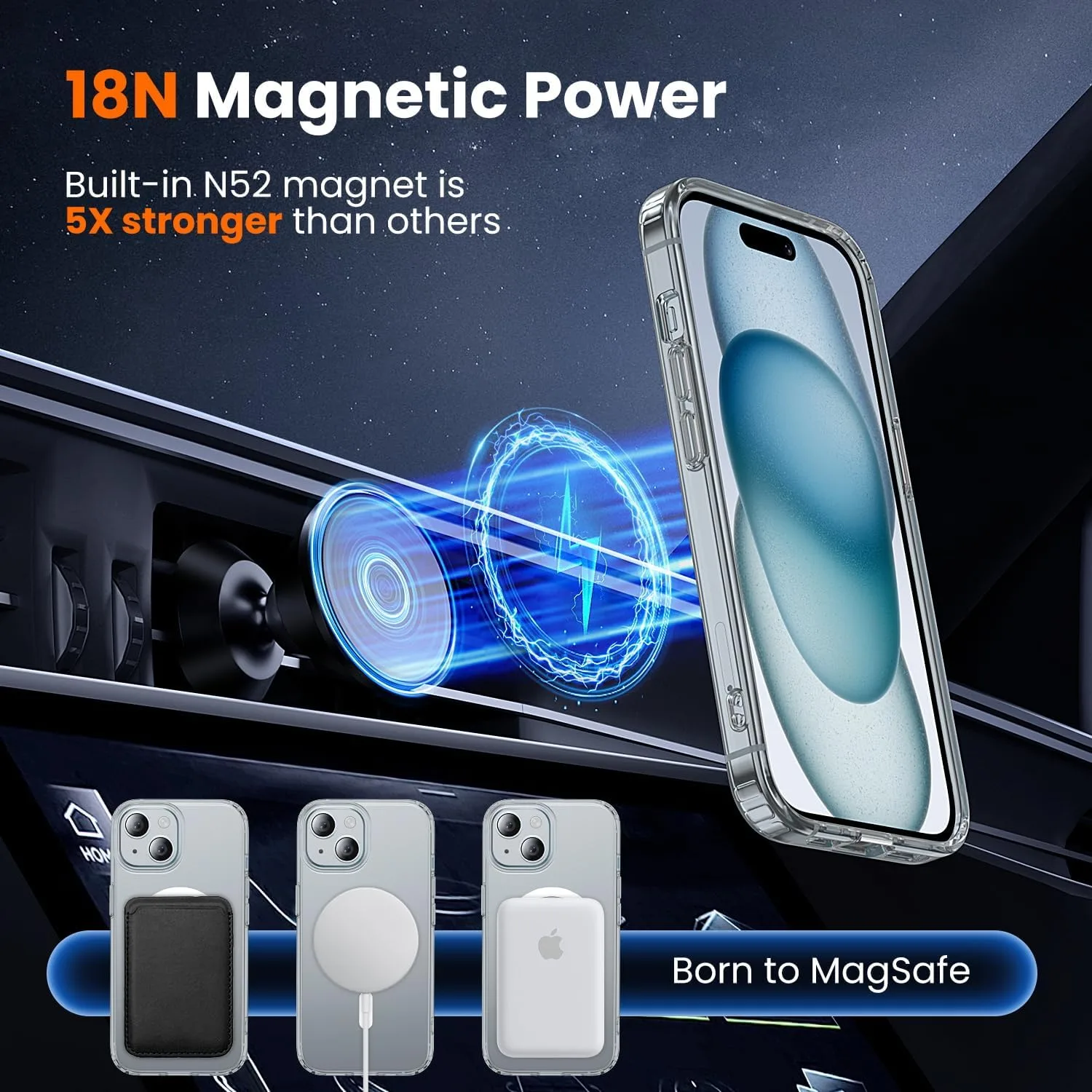 toushion 3 in 1 for iPhone 15 Plus Case Clear
