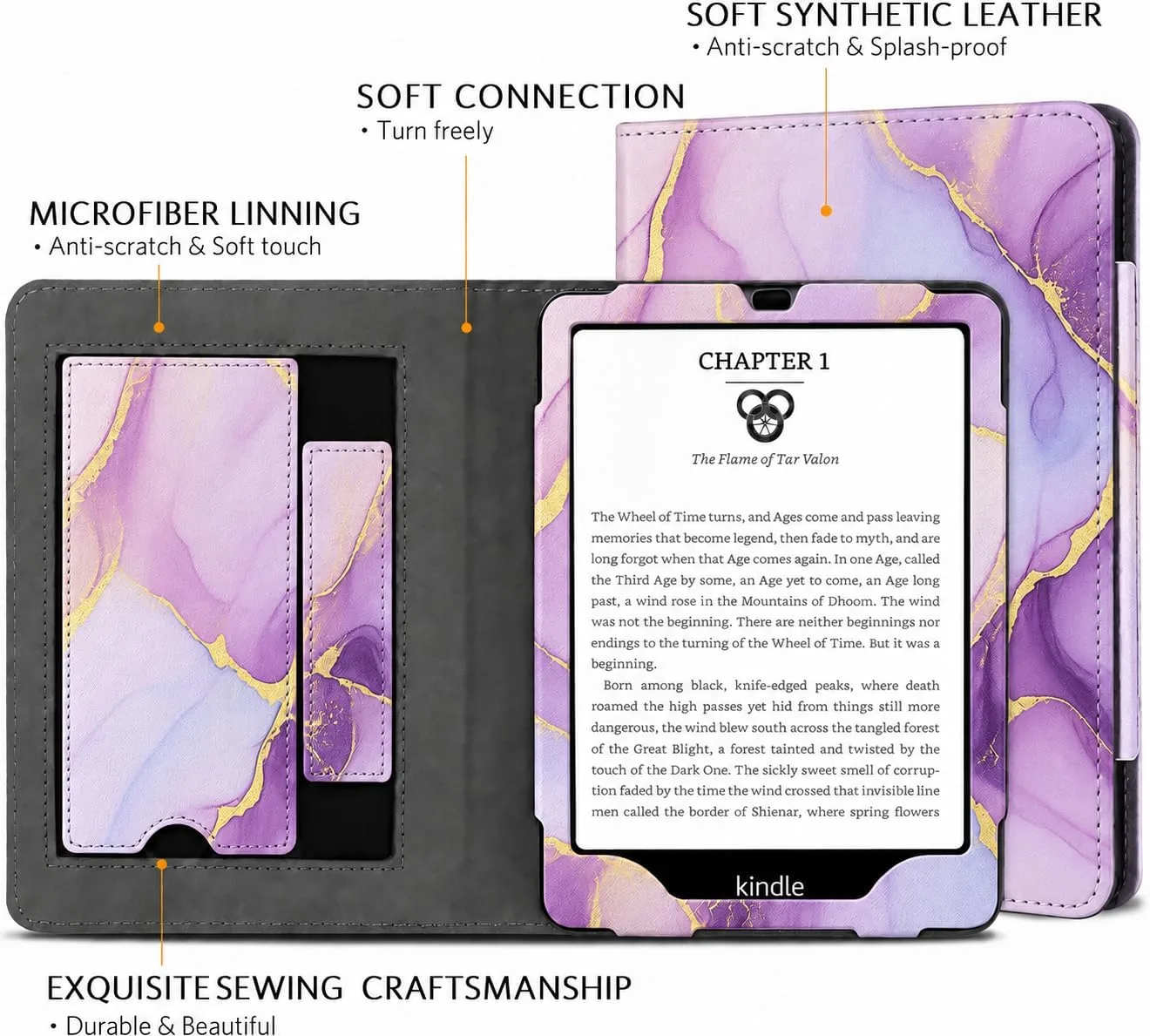 CoBak 6 Inch Case with Stand, not for iPad(A0J28), Amethyst Veins