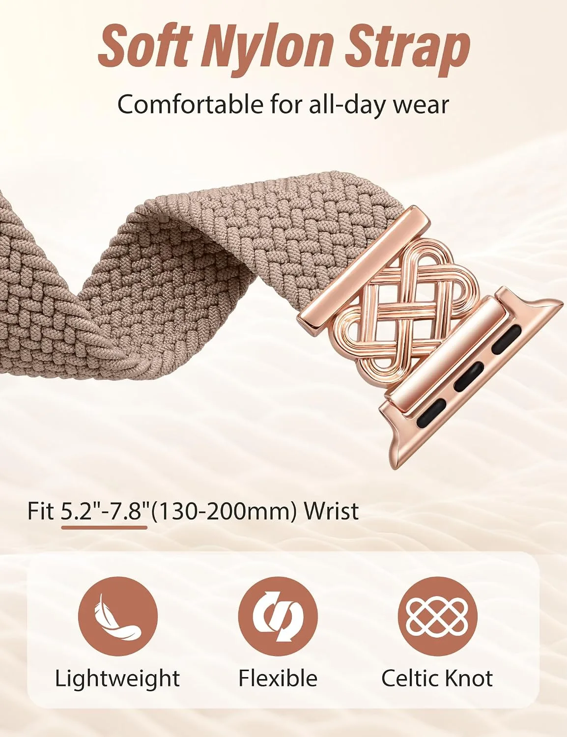 Braided Stretchy Band with Magnetic Clasp for Apple Watch Bands Women Men
