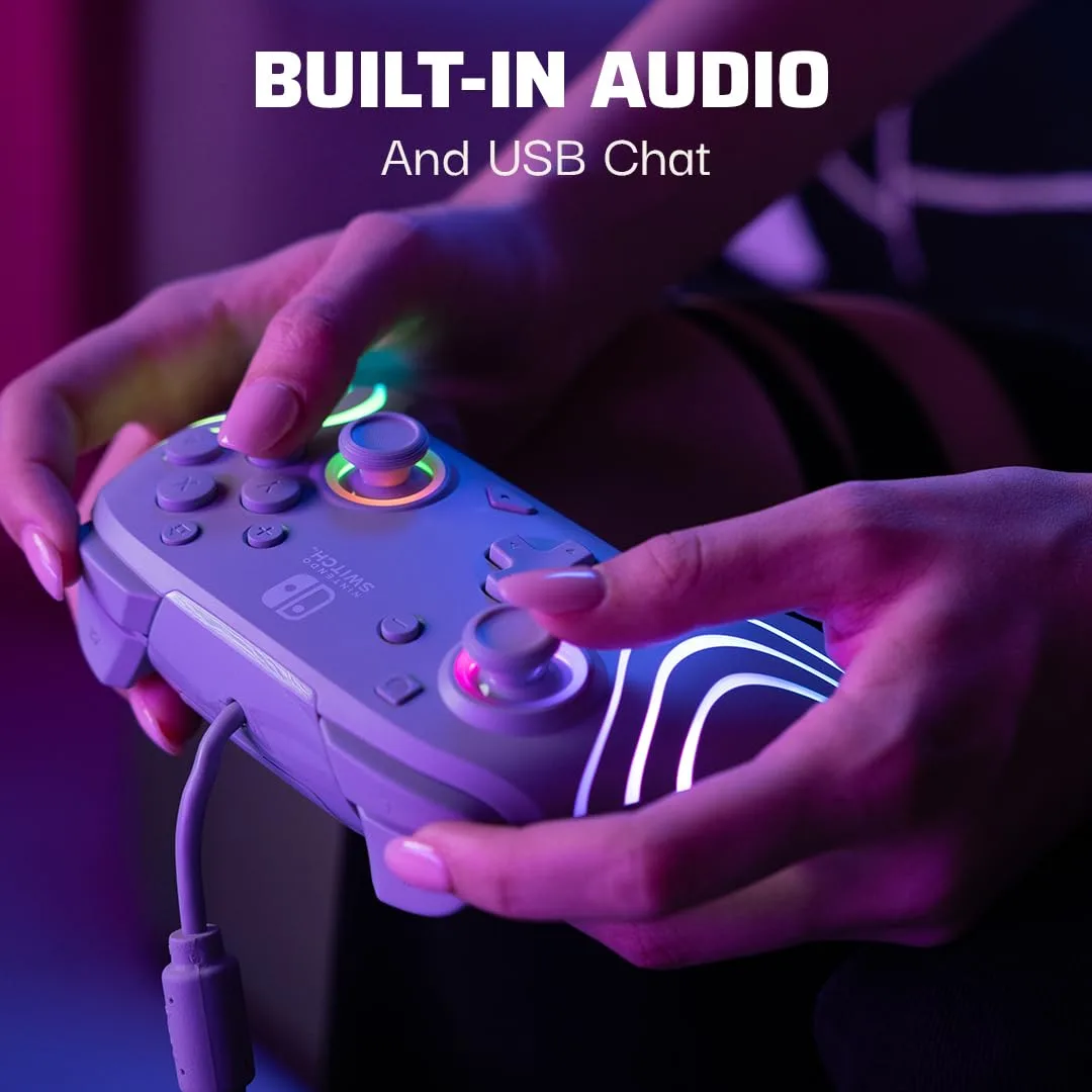 PDP Afterglow Wave Wired RGB Gaming Controller for Nintendo Switch 2, Lite