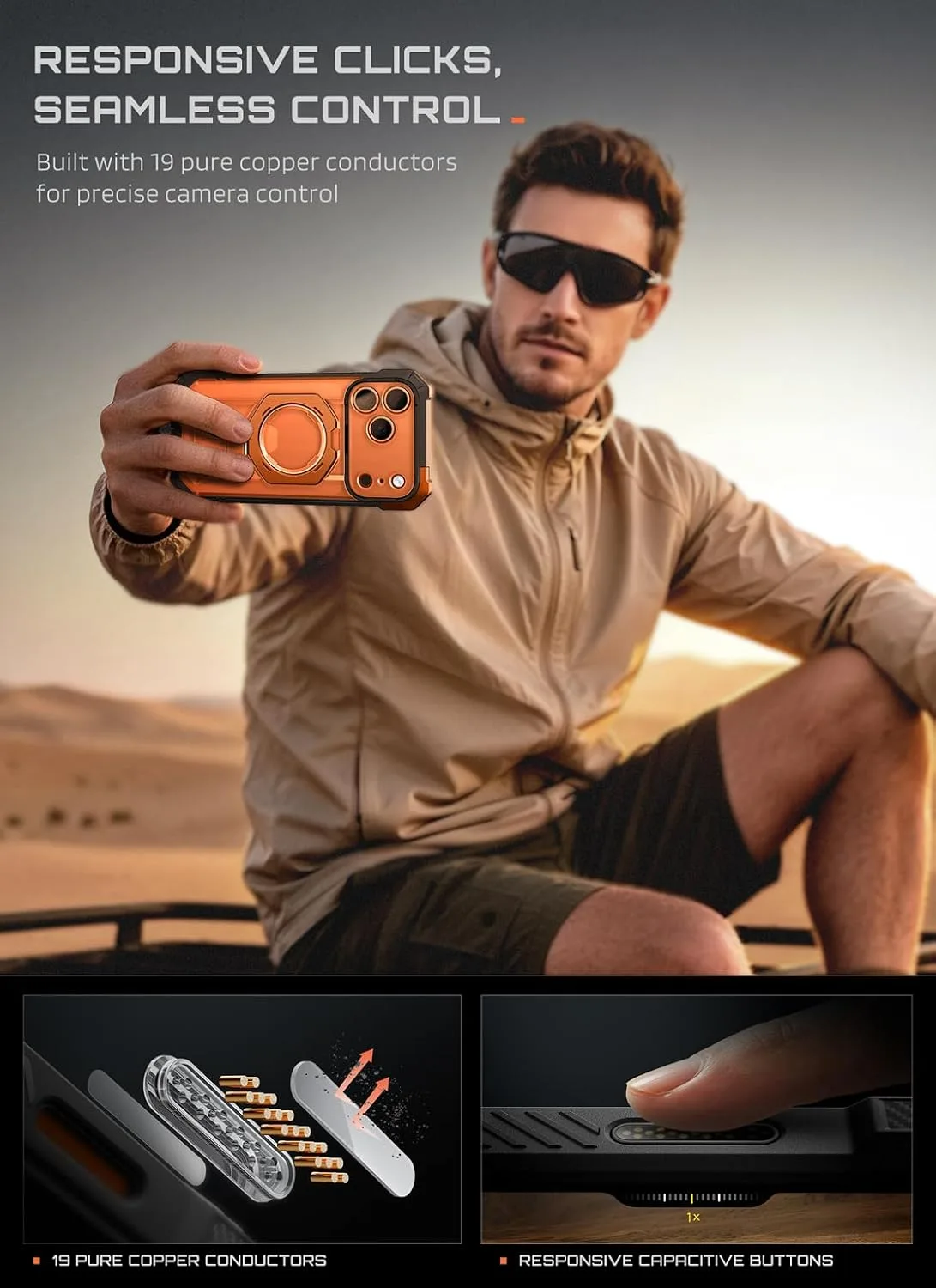 SUPCASE for iPhone 18 Pro Case / 17 Pro Case with Stand, Coral