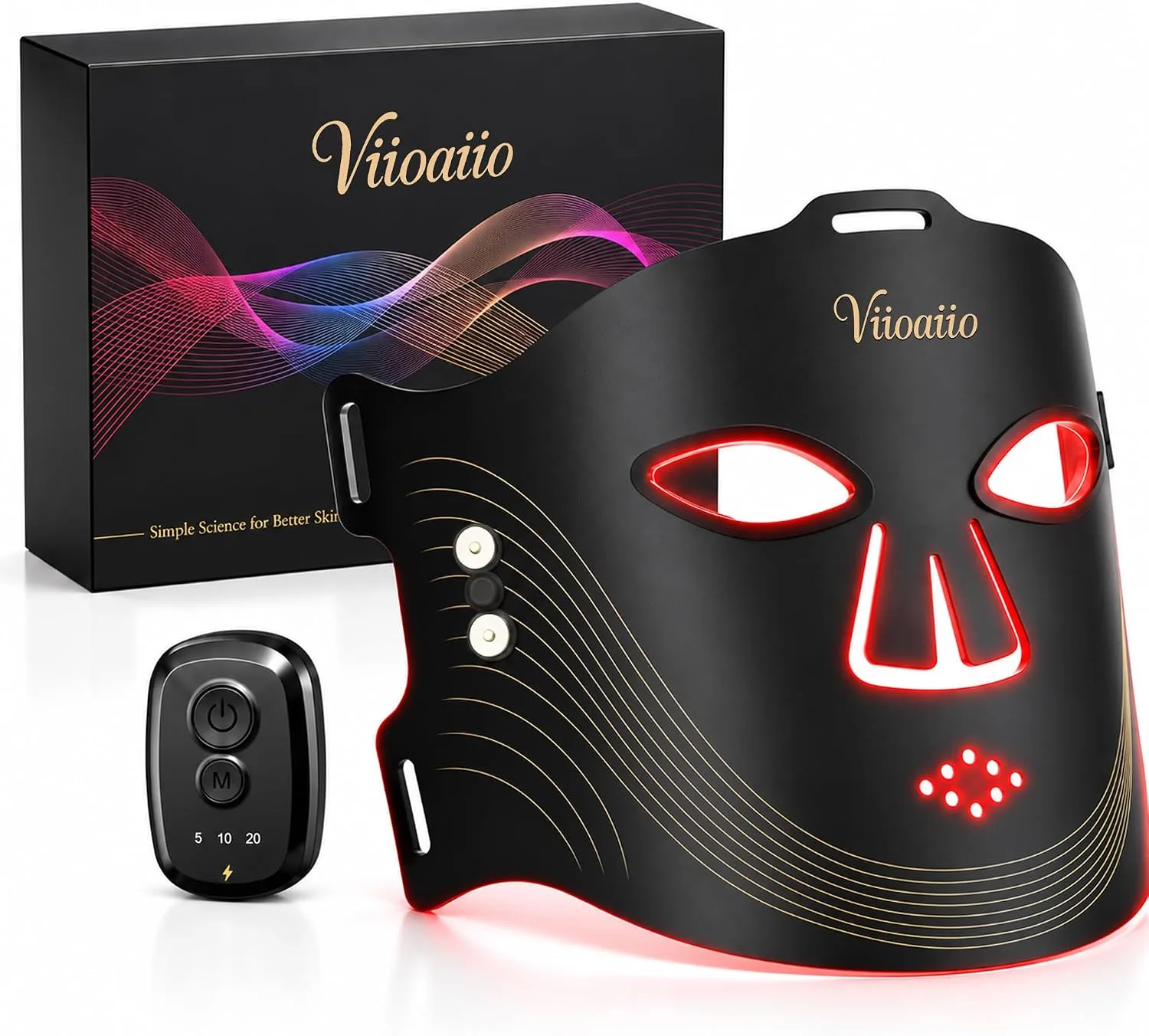 Wireless LED Light Therapy Face Mask, 850nm NIR 4-in-1 Modes 336 LEDs, 33mW/cm² Power Red Light Therapy Face Mask with 2000mAh Rechargeable 5/10/20-Min Timer for 180 Mins Use for Home Travel Yoga