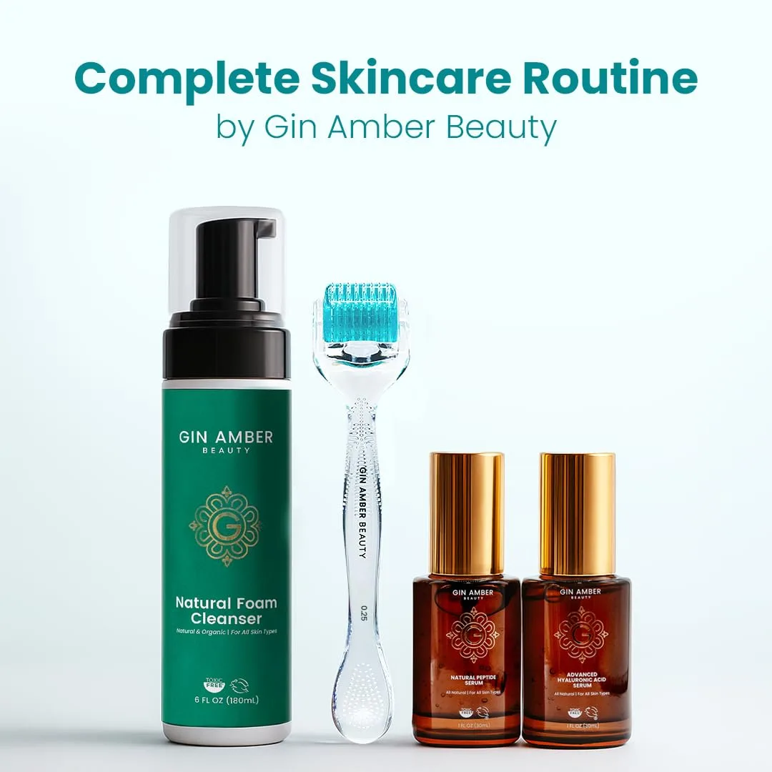 Gin Amber 0.25mm Derma Roller for Face Microneedling - 192 Microneedles