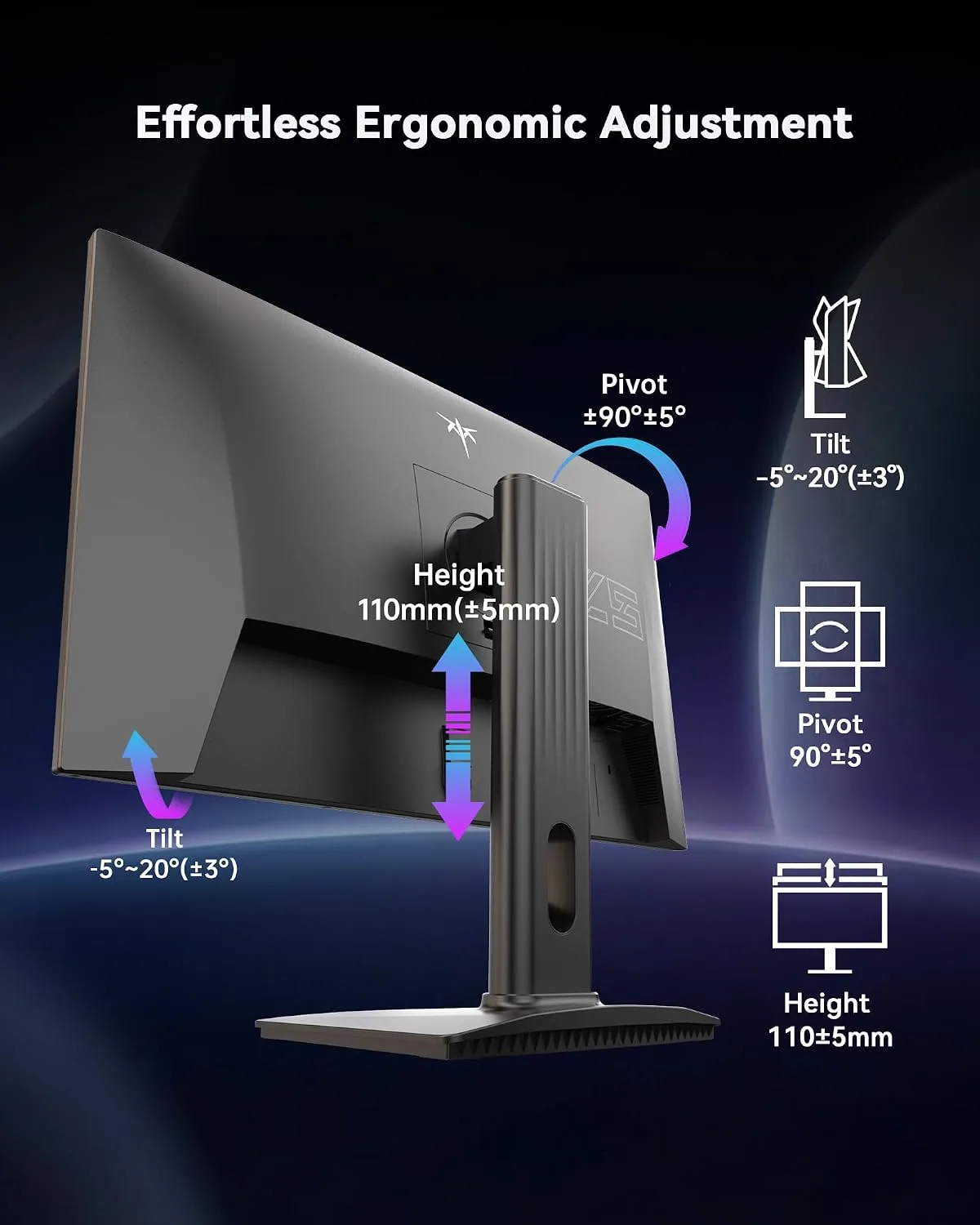 KTC 24.5 Inch 240Hz Gaming Monitor, FHD Computer Monitor Vertical, H25T7-3