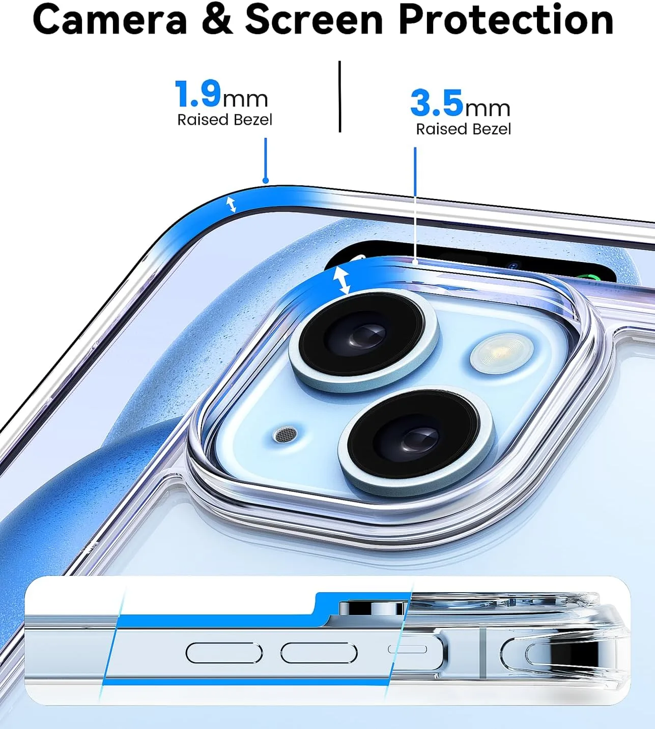Mkeke for iPhone 15 Case Clear [Not Yellowing]