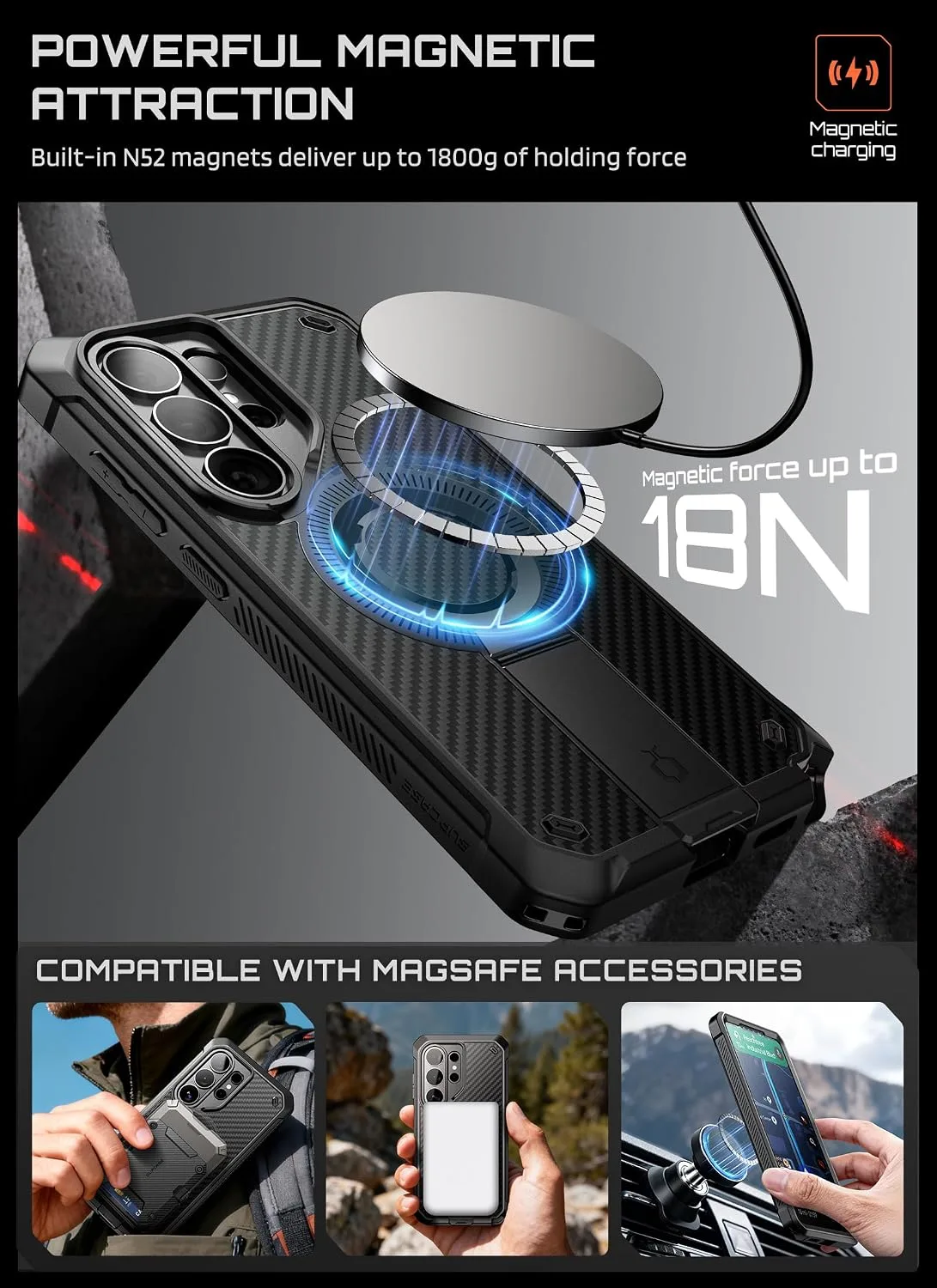 SUPCASE for Samsung Galaxy S26 Ultra Case with Built-in Stand, Aramid