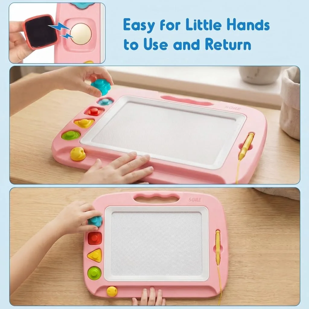 SGILE Magnetic Drawing Board for Kids, Toddler Doodle Toys, Large 16 × 13"