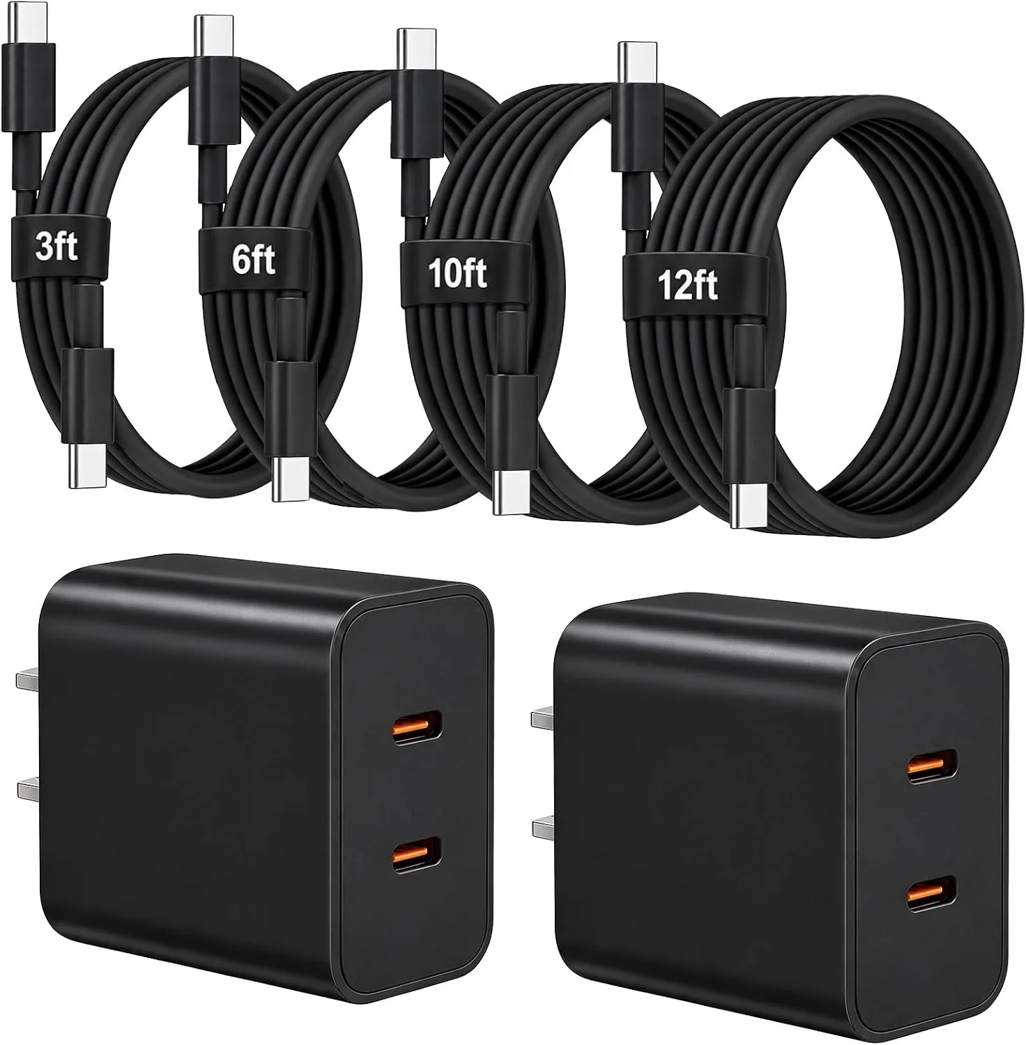 Super Fast Type C Charger for Samsung, 45W Dual Port USB C Charger