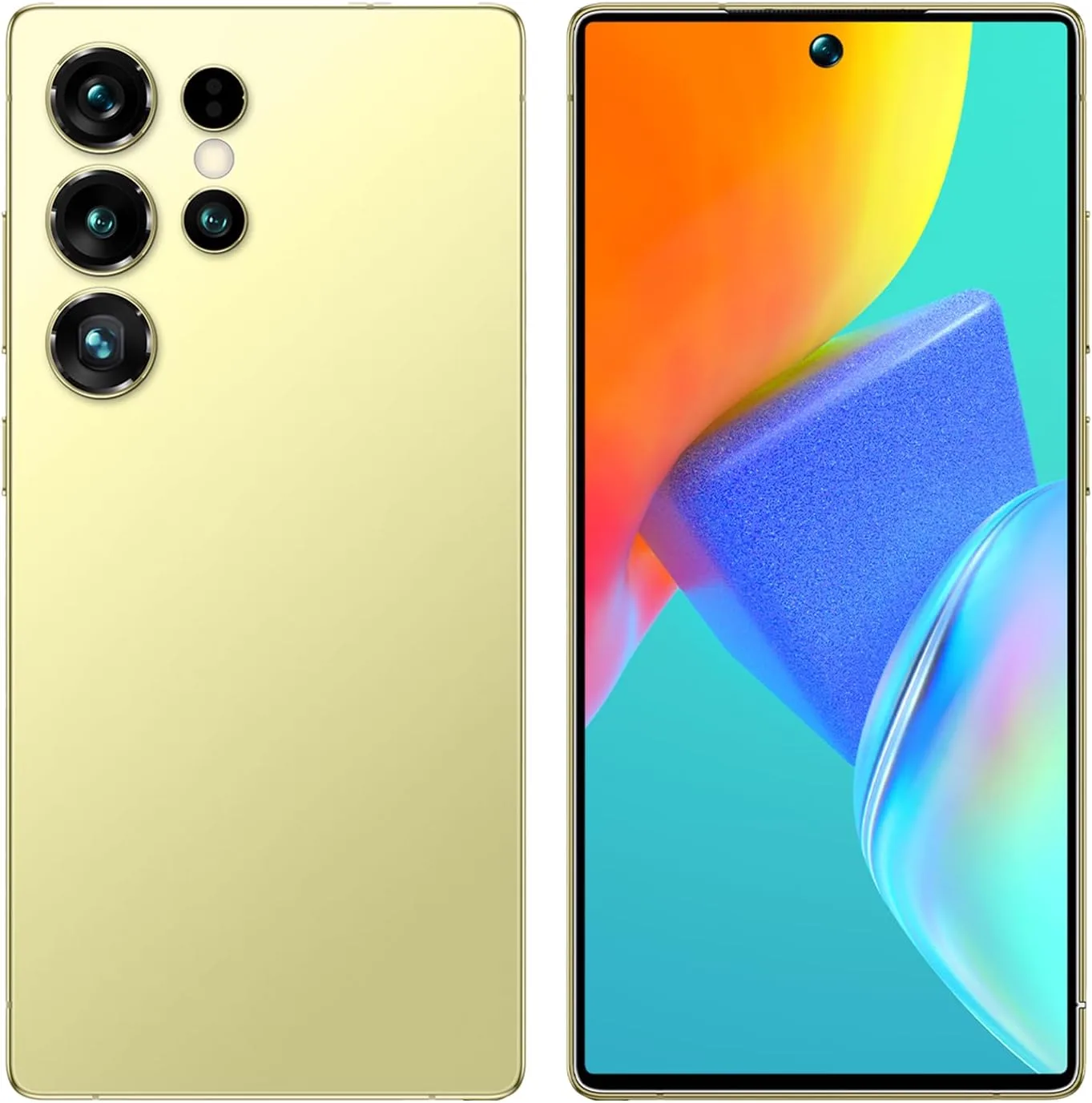 4G Smartphone Unlocked, 6.6" HD+ Display, 4GB+32GB Expandable to 256GB, Android 12, Dual Camera Dual SIM, Long Battery Life, Face ID, OTG, Type-C (Golden)