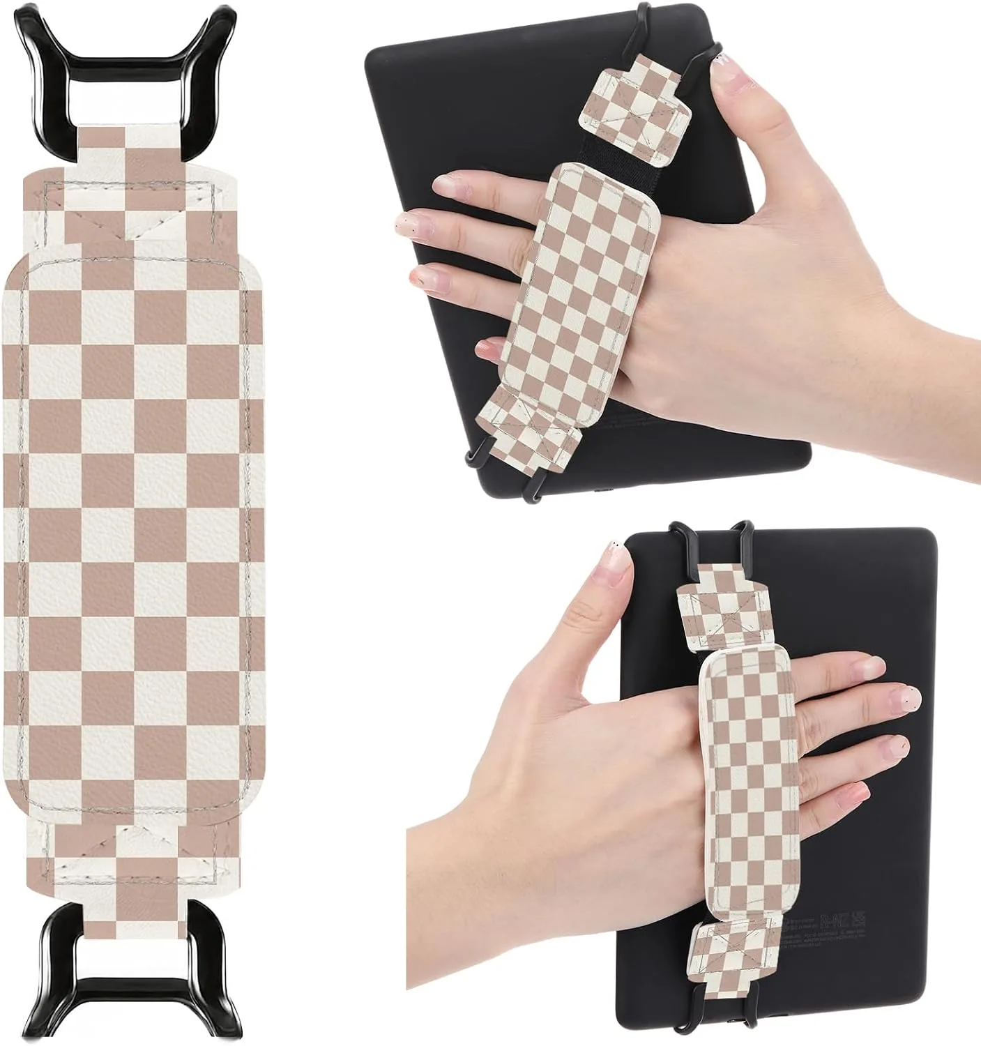 Soporte de mano Berirexrion para Kindle y e-readers 6-8 pulgadas marrón cuadriculado