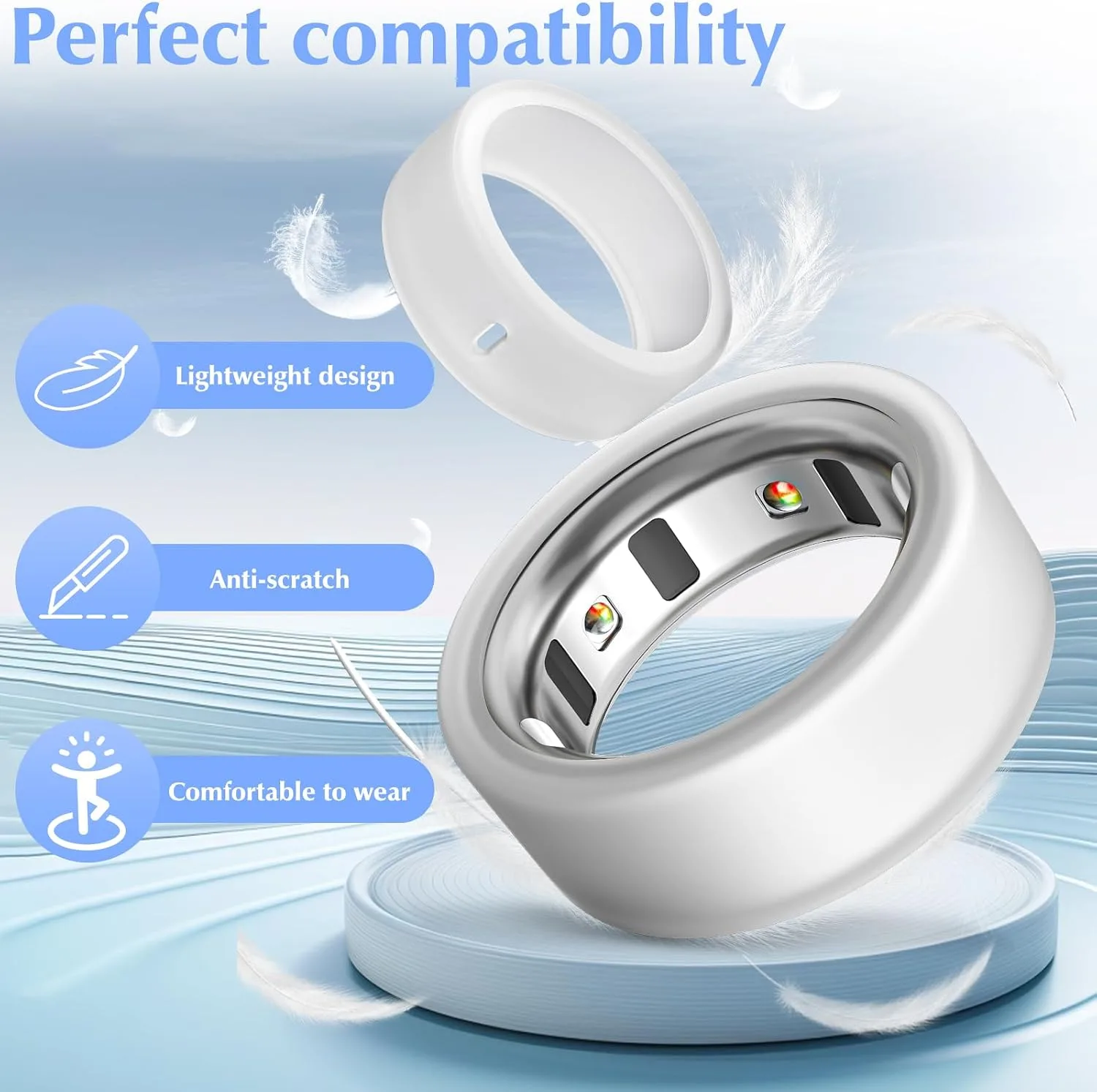 Compatible with Oura Ring Gen 4/4 Ceramic/Gen 3/Ultrahuman Rings Cover