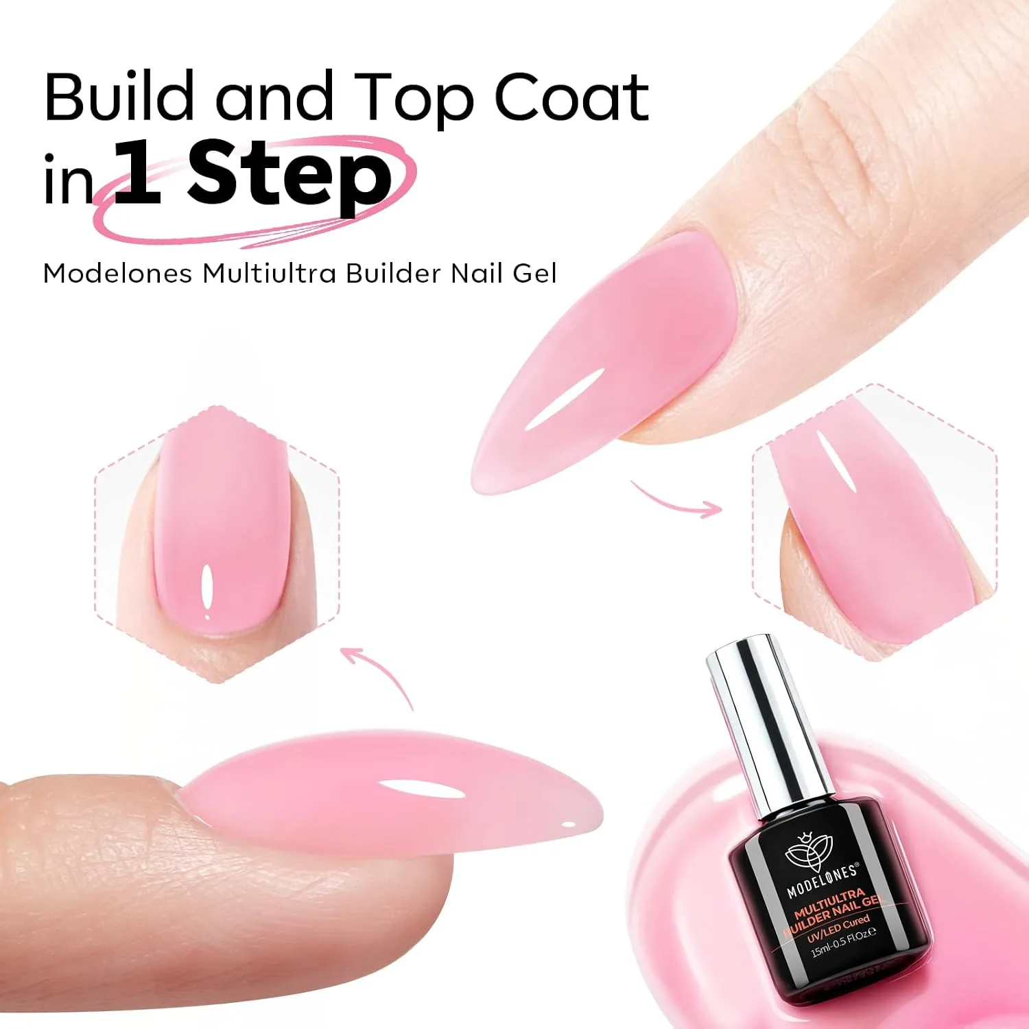 modelones Multiultra Builder Nail Gel, No Top Coat Needed Builder