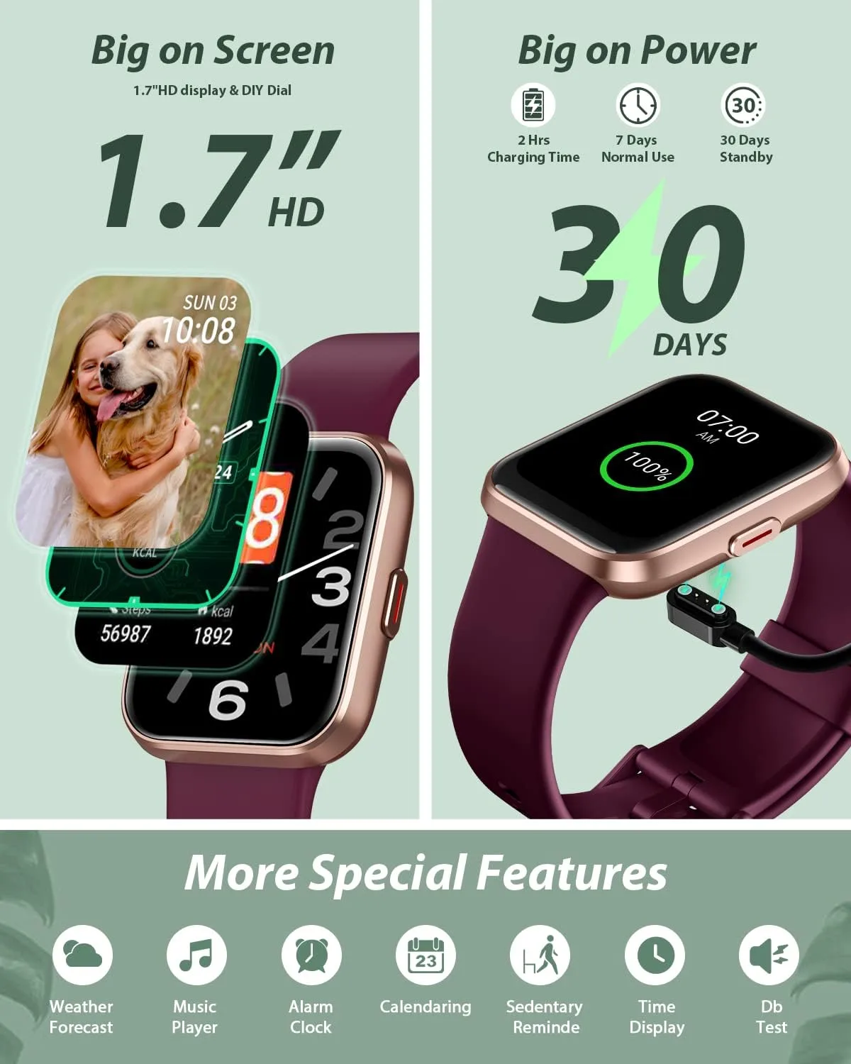 Tensky Smart Watch for Men Women(Call Receive/Dial), Alexa Built-in, 1.7" Touch Screen Fitness Tracker with Heart Rate Sleep Tracking, 60 Sports Modes, 5ATM Waterproof Smartwatch for Android iPhone