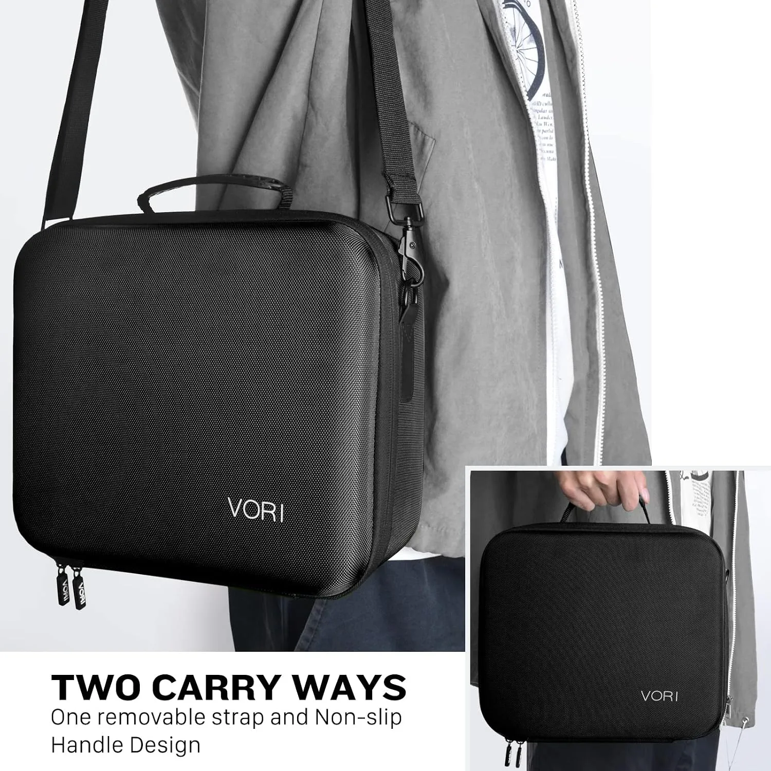 VORI Carrying Case for Nintendo Switch/Switch OLED Model (2021), Hard Travel Storage Protective Case with Handle and Shoulder Strap for Pro Controller, Poke Ball Plus and Switch Accessories, Black