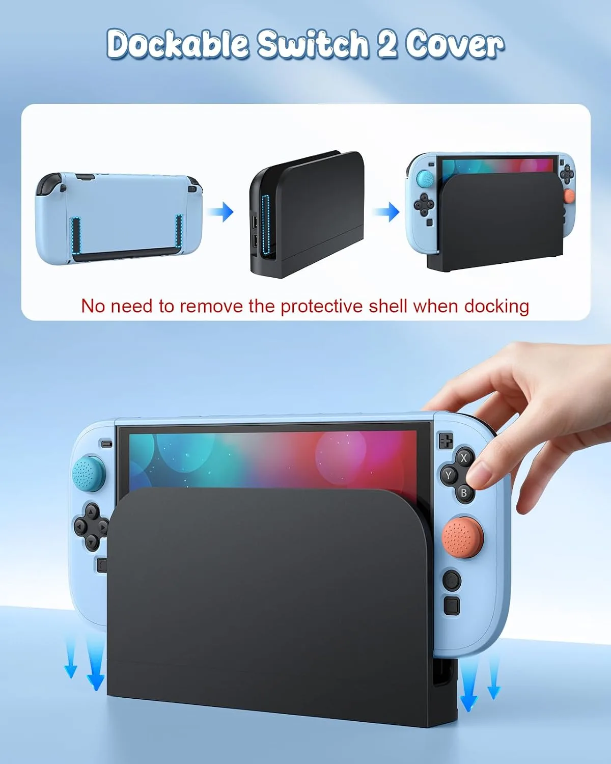 Switch 2 Cover Case&Screen Protector, FYOUNG Dockable Shell for Nintendo 2
