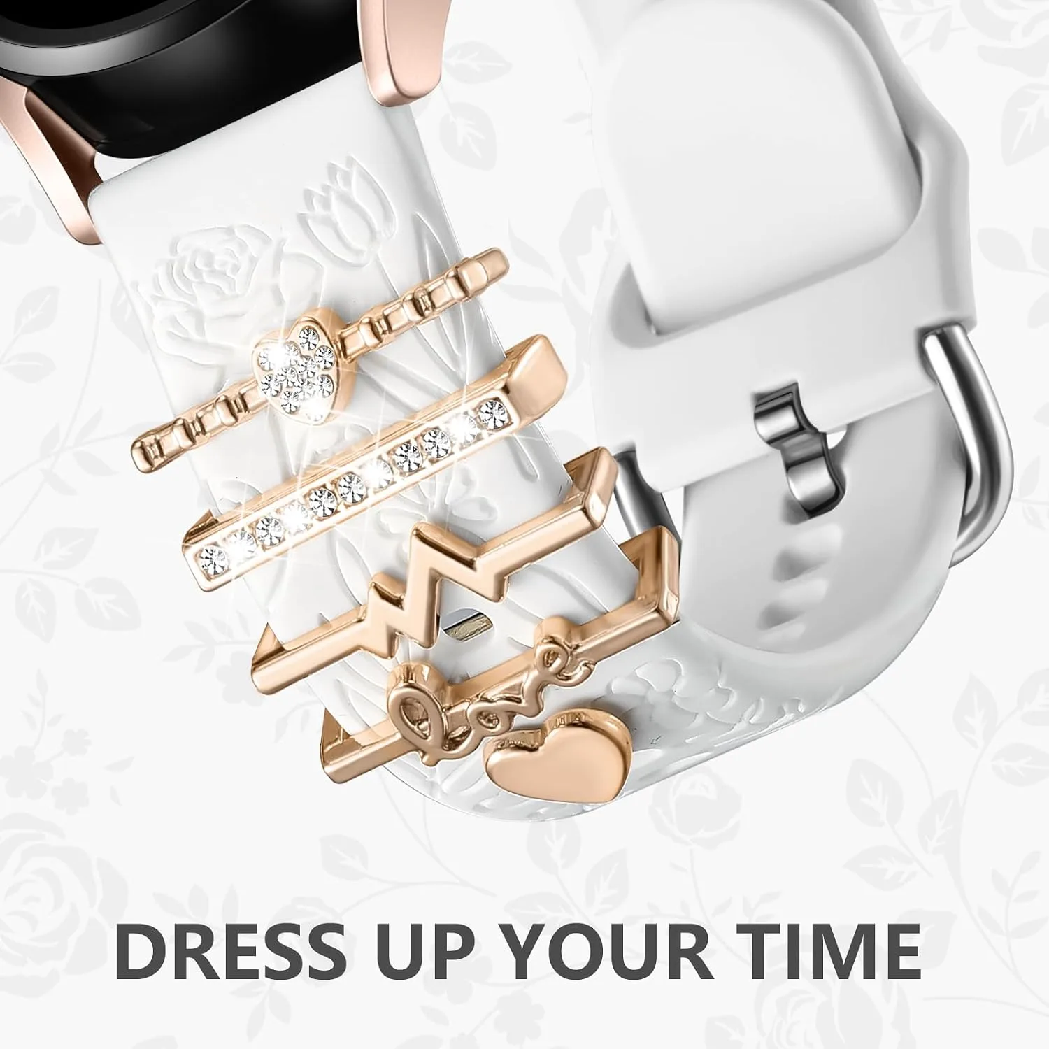 DaQin Flower Engraved Band Compatible with Samsung Galaxy Watch 7 Bands