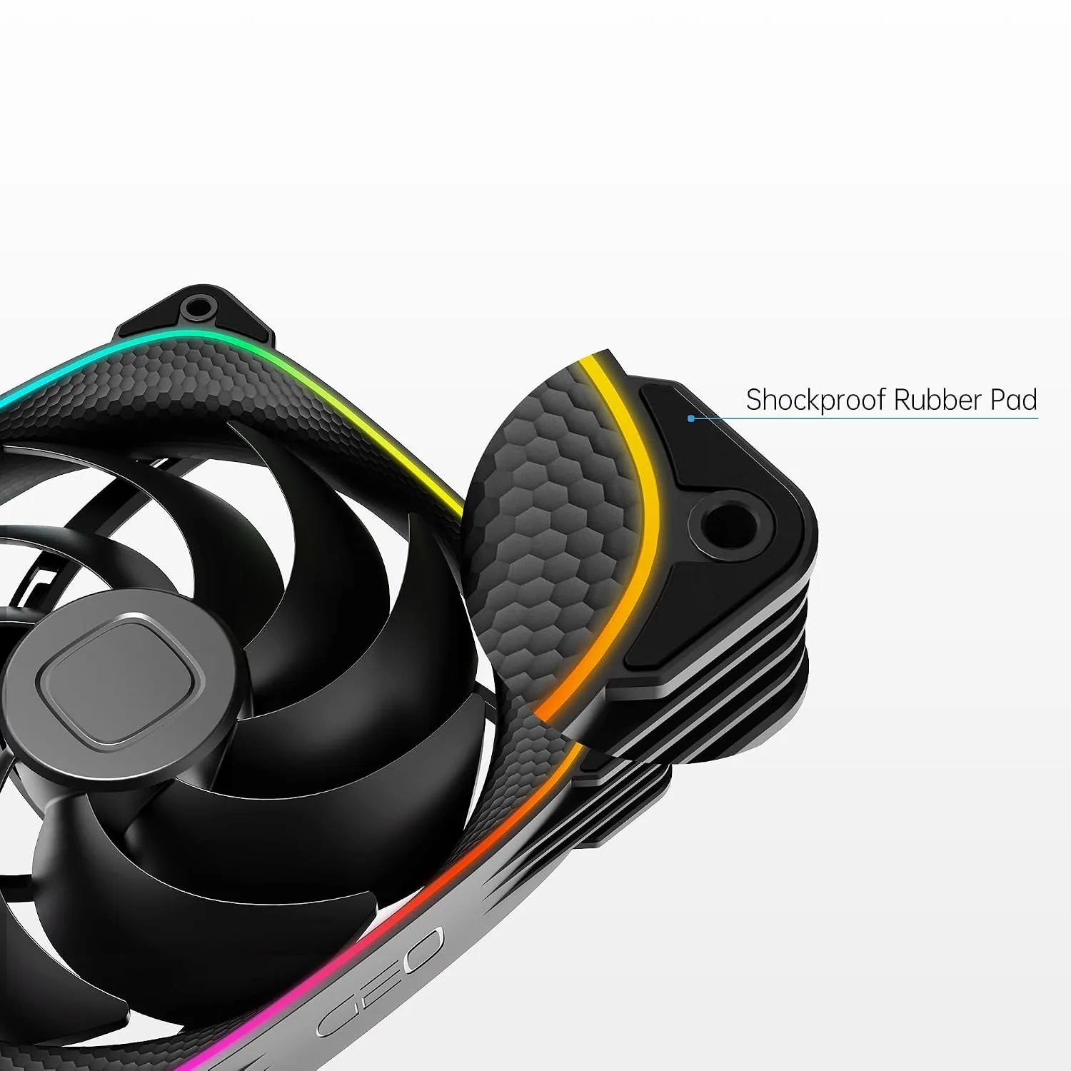 Geometric Future Squama 2503 RGB PWM Fan - 140mm - 3 Pack – Performance & Silent Balance - Dual Lighting Loop - 5V 3pin addressable RGB - 4pin PWM - Black (GEO-S2503B-14T)
