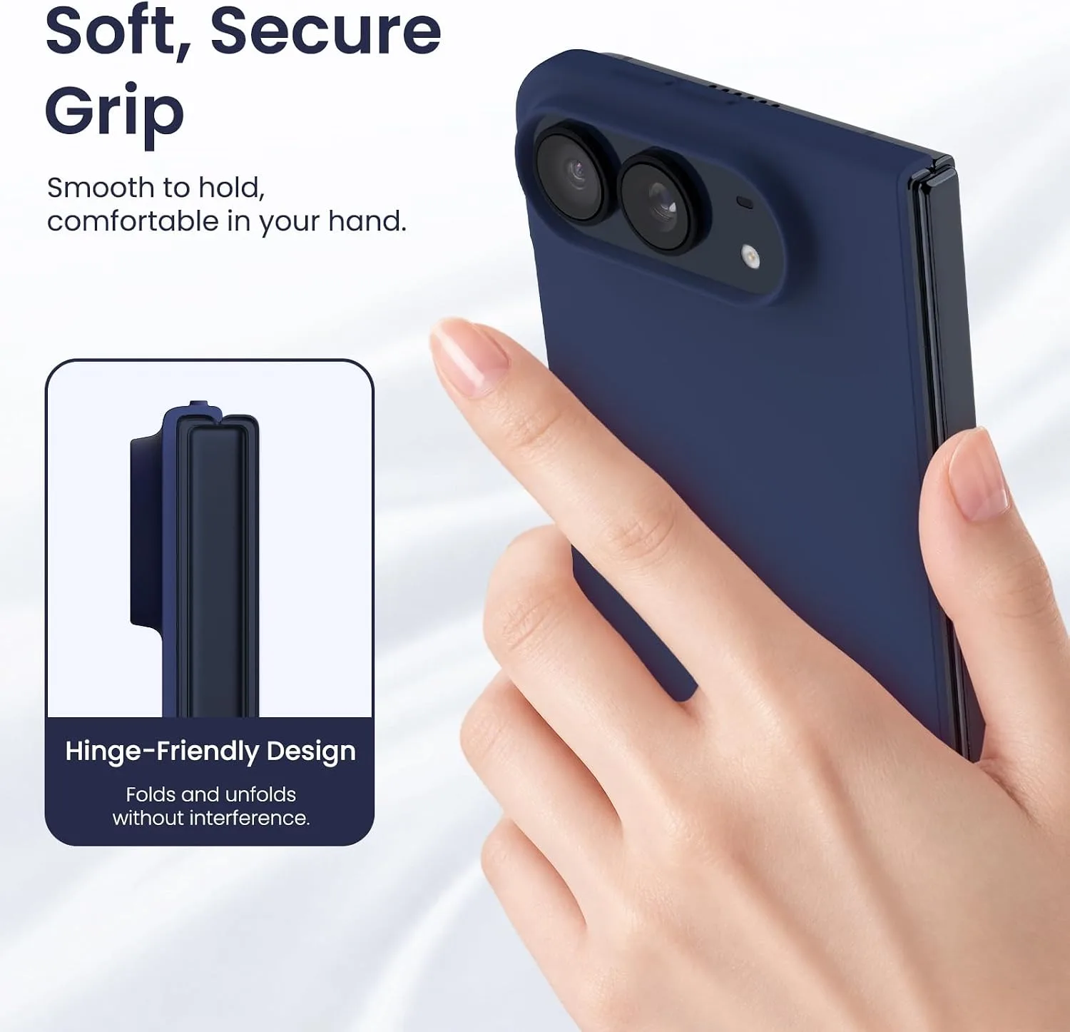 ORNARTO for iPhone Duo Case,Magnetic Slim Liquid Silicone,Navy Blue