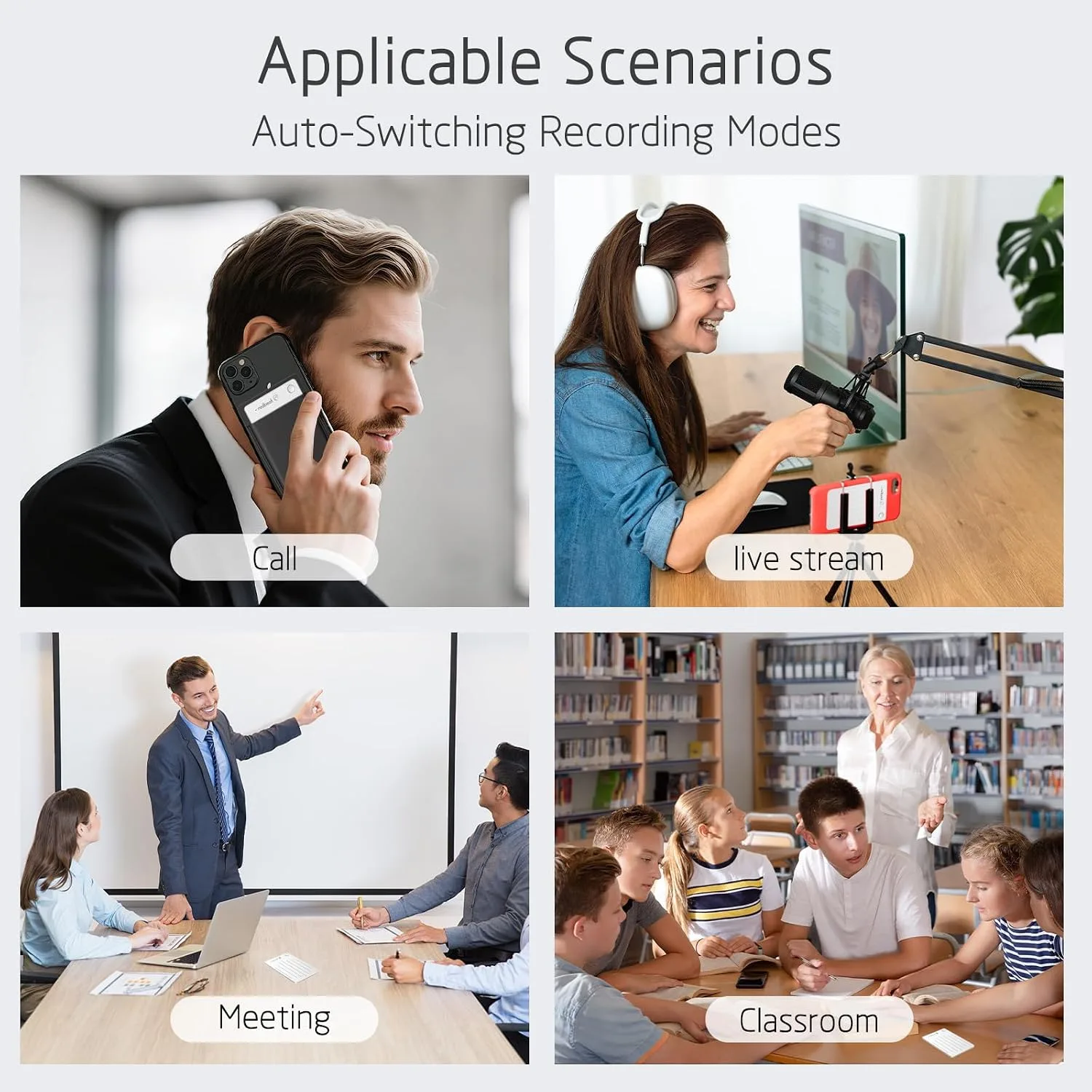 AI Voice Recorder, Free Lifetime Transcribe & Summarize, AI Note Taking Device with Case, Audio Recorder for Meetings & Calls, Lectures, Support 120 Languages (Silver)