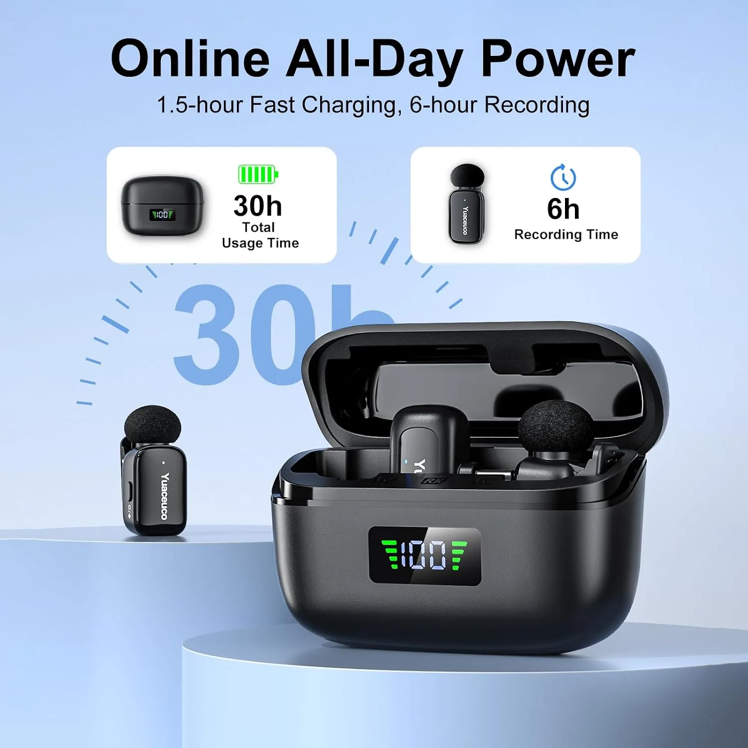 Mini Wireless Microphone for iPhone Android Tablets