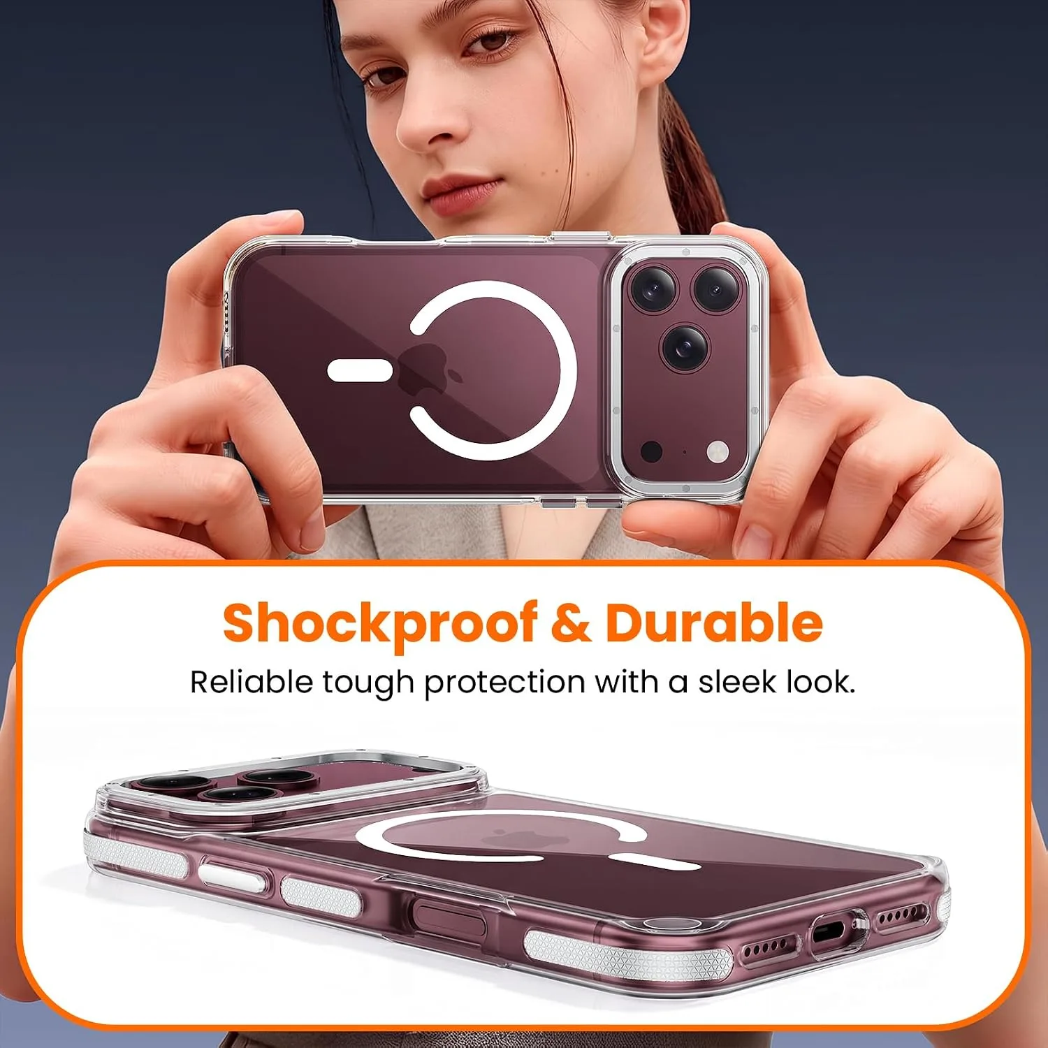 toushion 3 in 1 for iPhone 18 Pro Case Clear Bumper