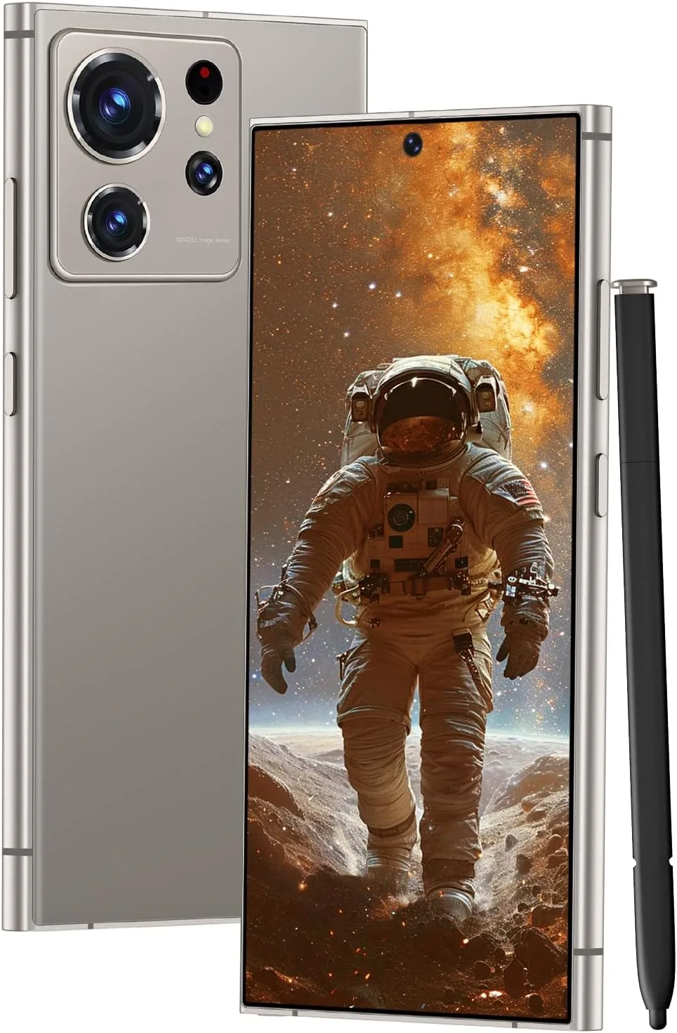 C24 Ultra Unlocked Cell Phones Smartphone with Built-in Pen 8+256GB Android 13 Phones 6.8" HD Screen Dual SIM 108MP+48MP Camera (Grey)