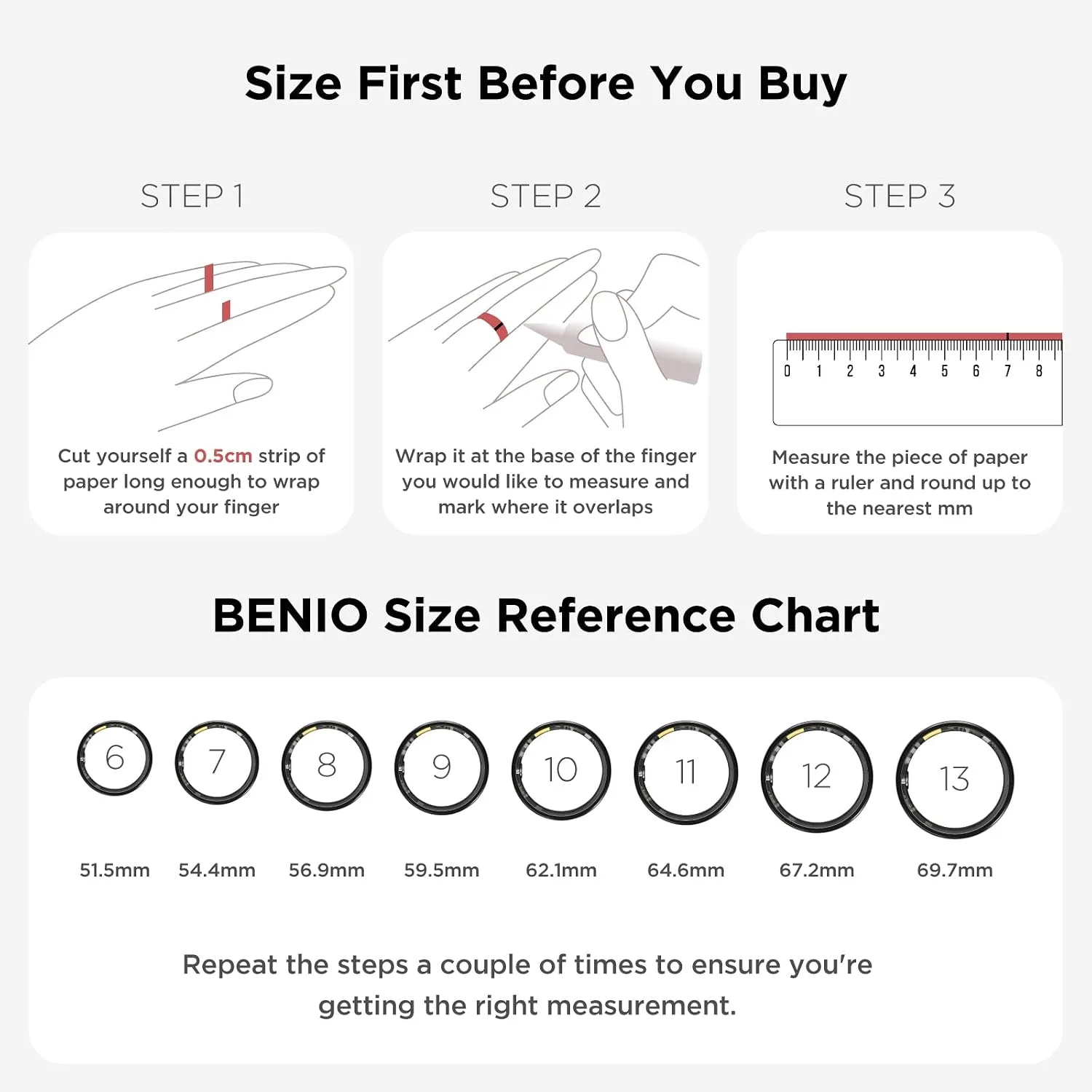 BENIO Gen2 Smart Ring for Women Men Sleep Health Fitness Tracker