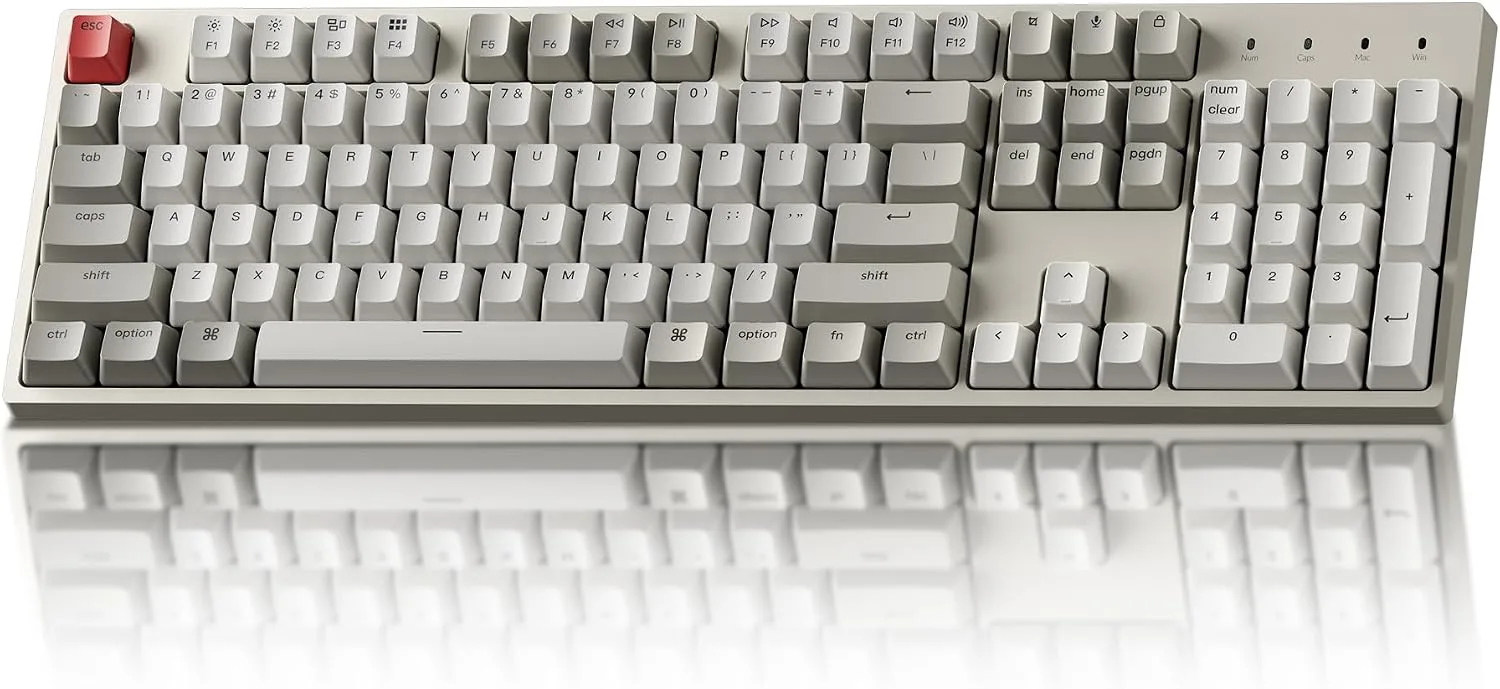 Keychron C2 Full Size Wired Mechanical Keyboard, Red Switch, Retro