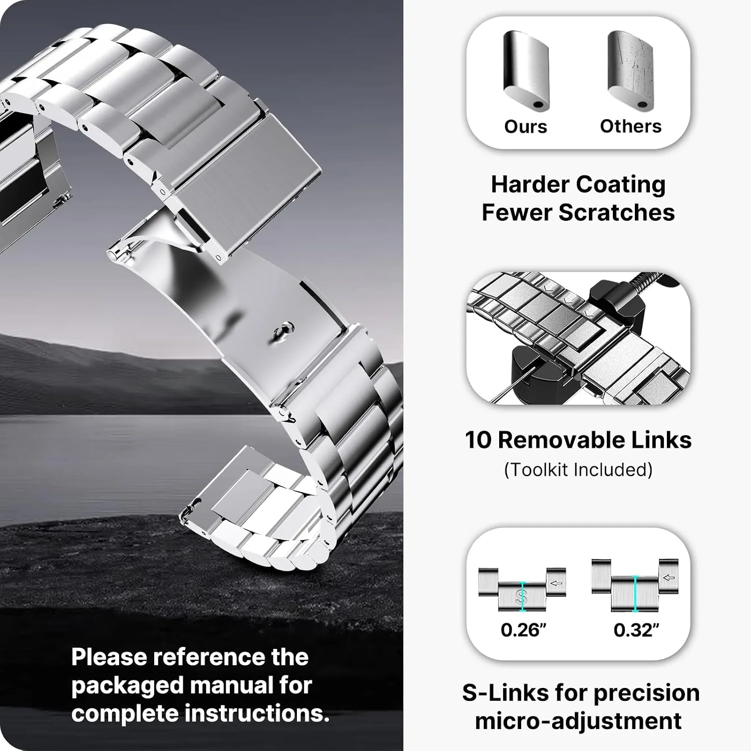 Fullmosa 16/18/19/20/21/22/23/24mm Quick Release Watch Band for Garmin