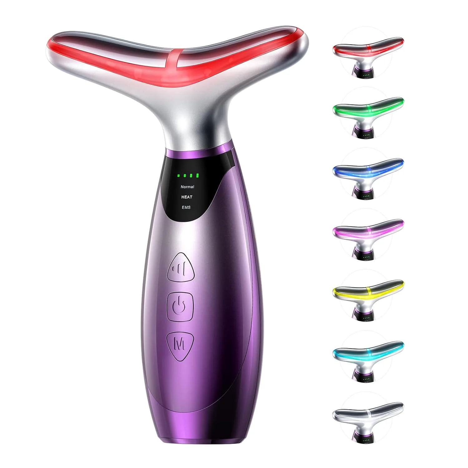 Pedete Facial Massager, 7 Colors Red Light Therapy for Face and Neck