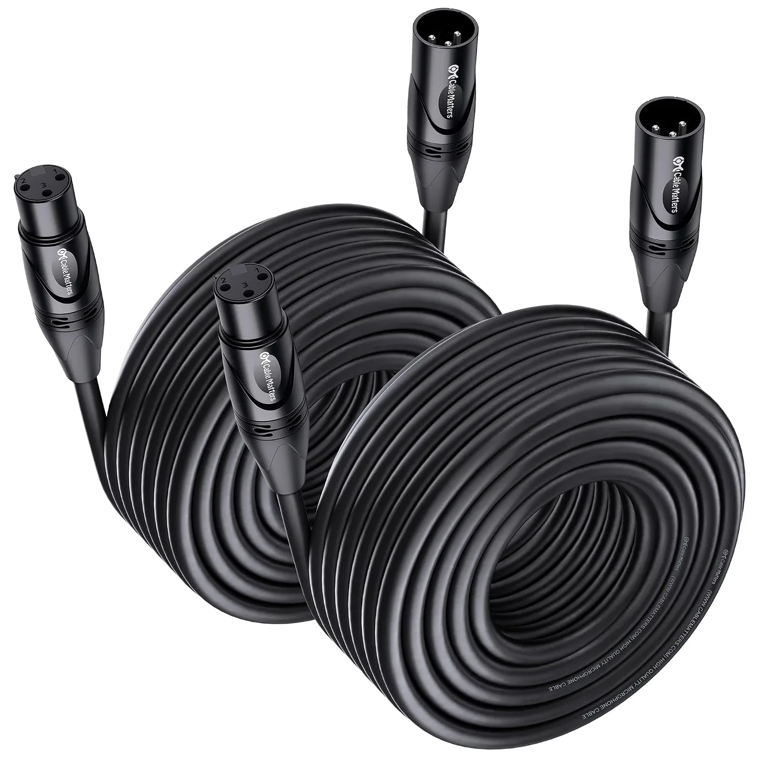 Cable Matters 2-Pack Premium XLR to XLR Cable, Microphone Cable, M-F, 50ft