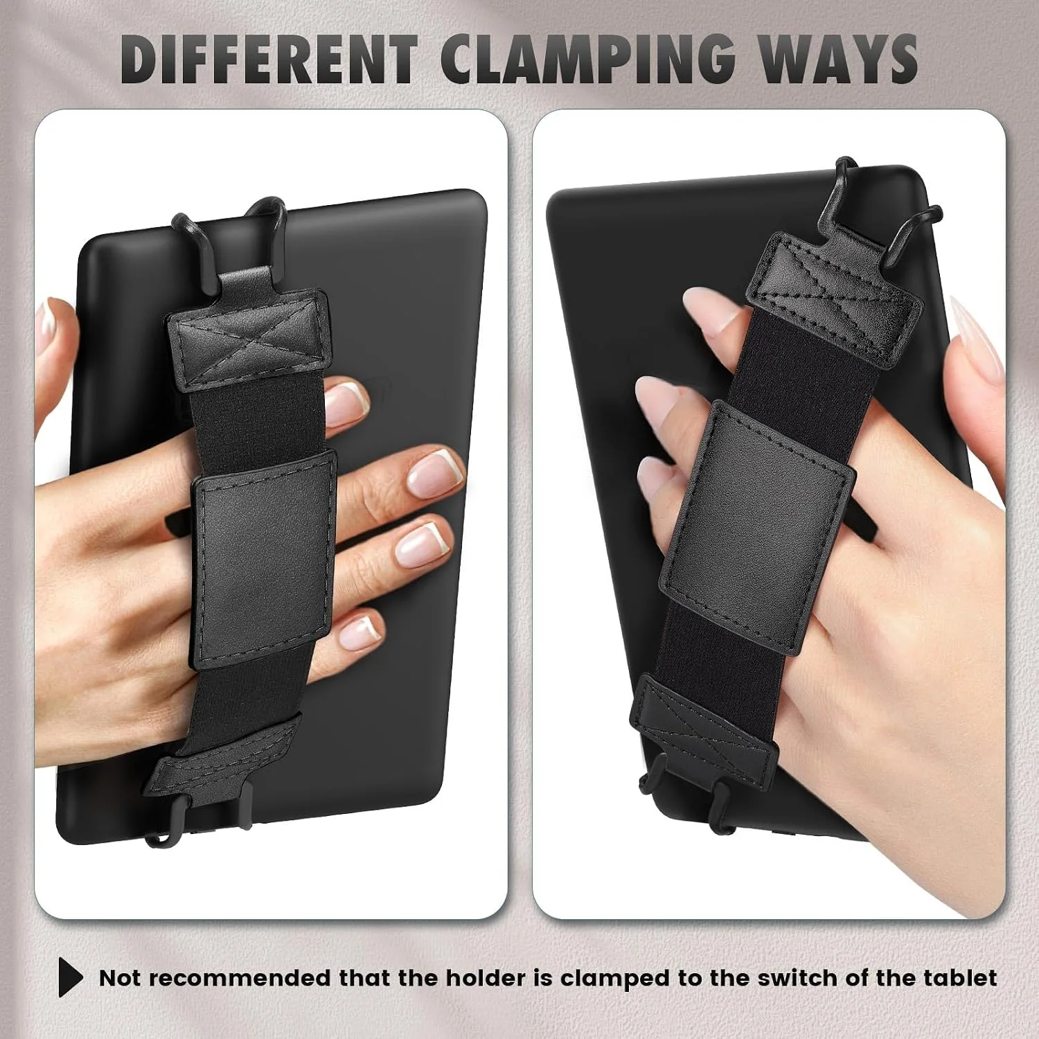 MoKo Soft Hand Strap for 6-8" Kindle eReaders Fire Tablet, Black
